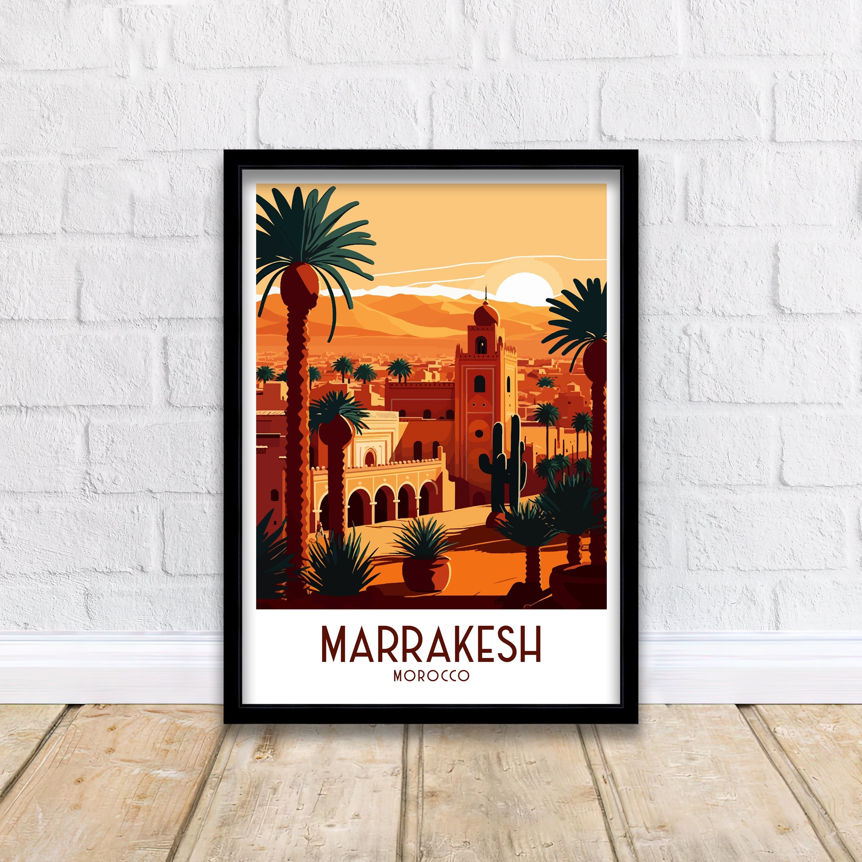Marrakesh Travel Poster | Vibrant Morocco Print