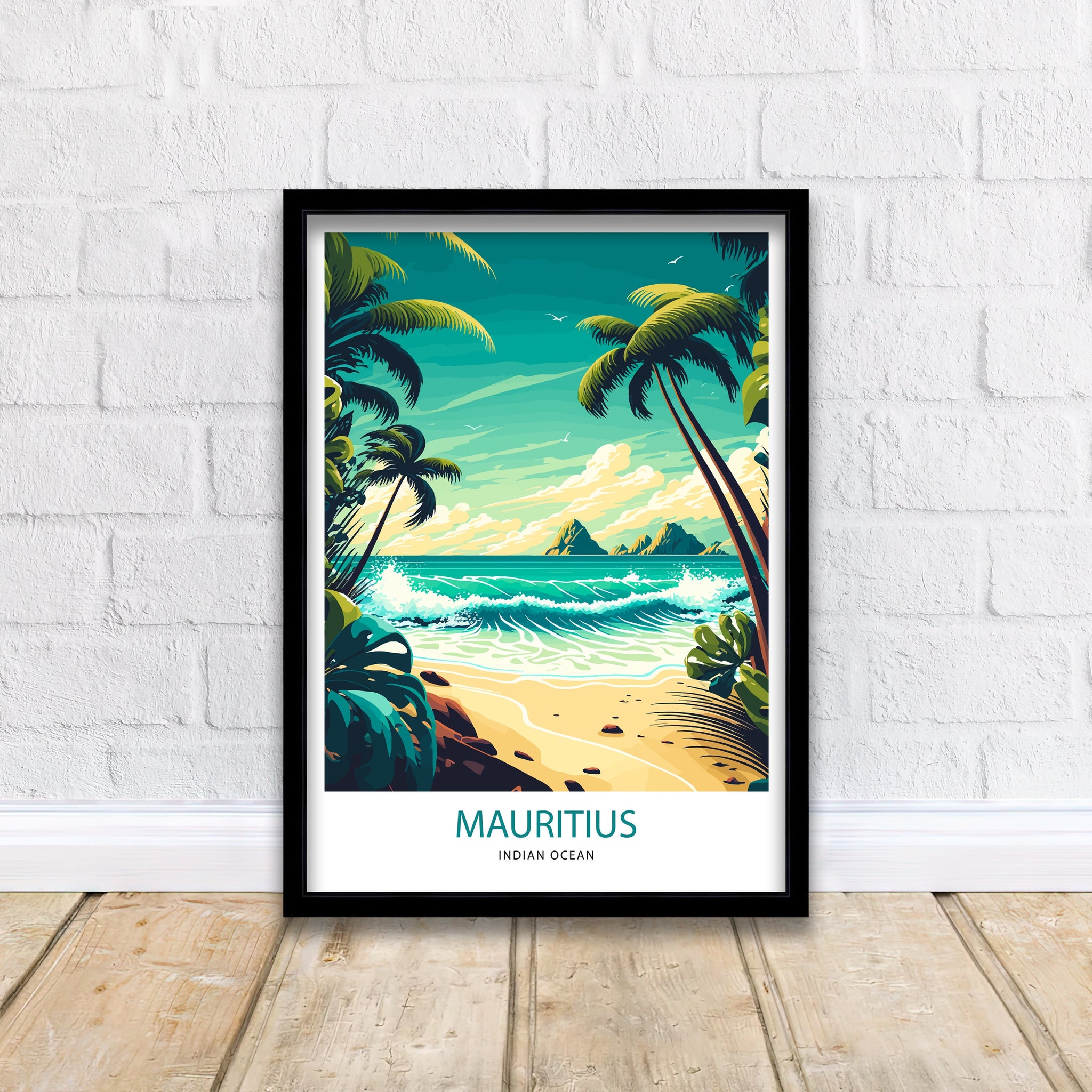Mauritius Travel Poster | Tropical Island Art Print