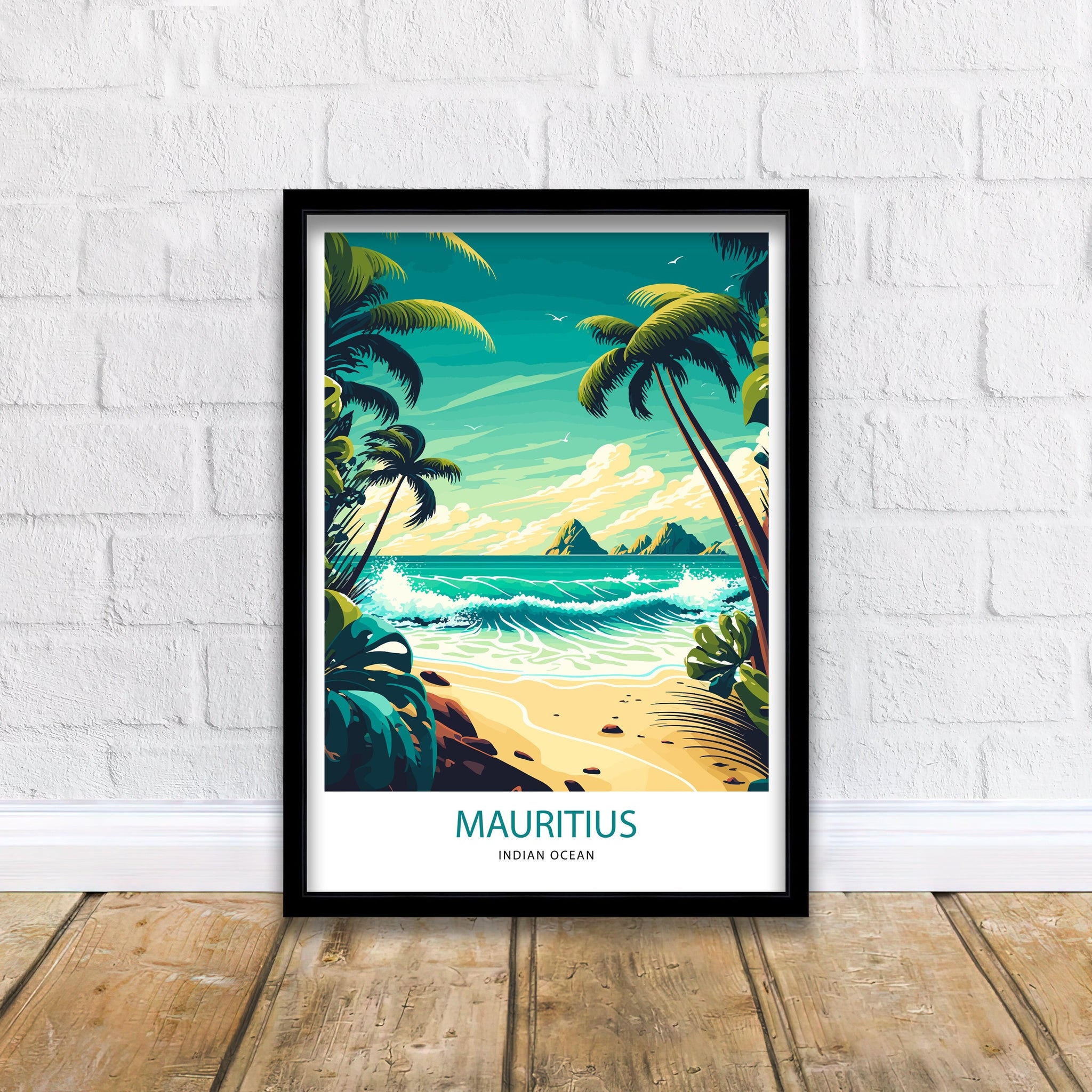 Mauritius Travel Poster | Tropical Island Art Print