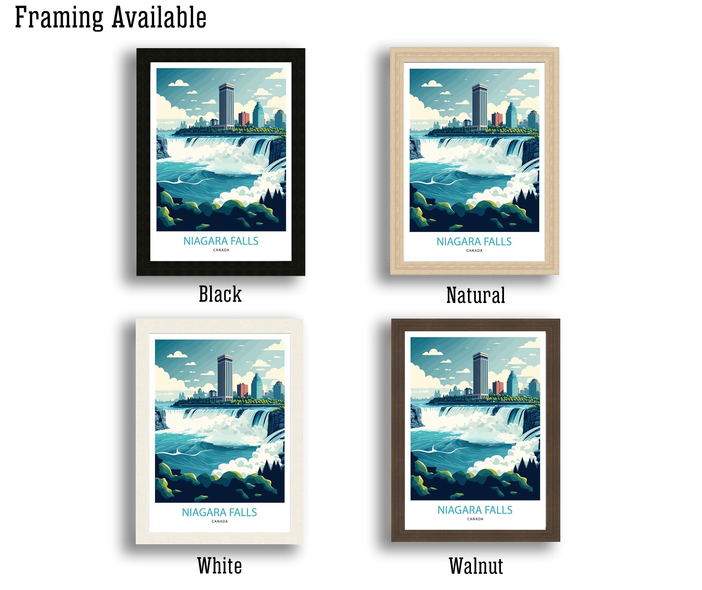 Niagara Falls Canada Travel Poster Print | Wall Art