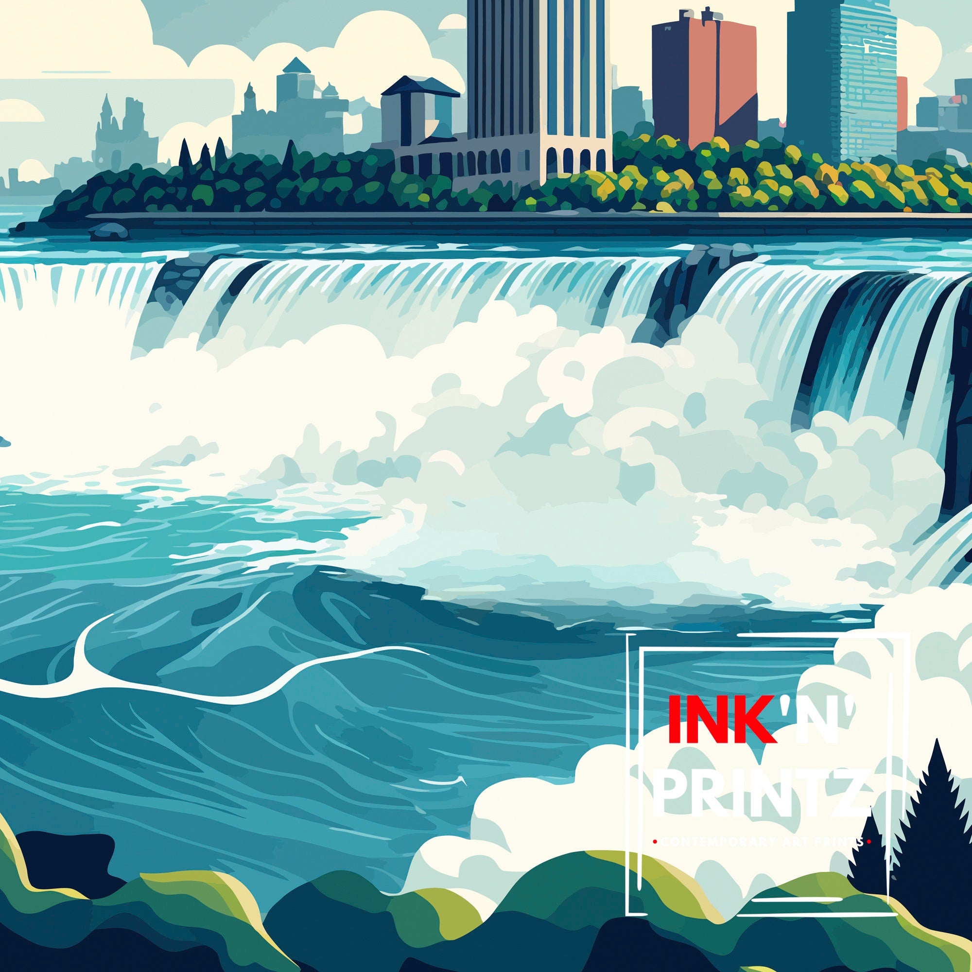 Niagara Falls Canada Travel Poster Print | Wall Art