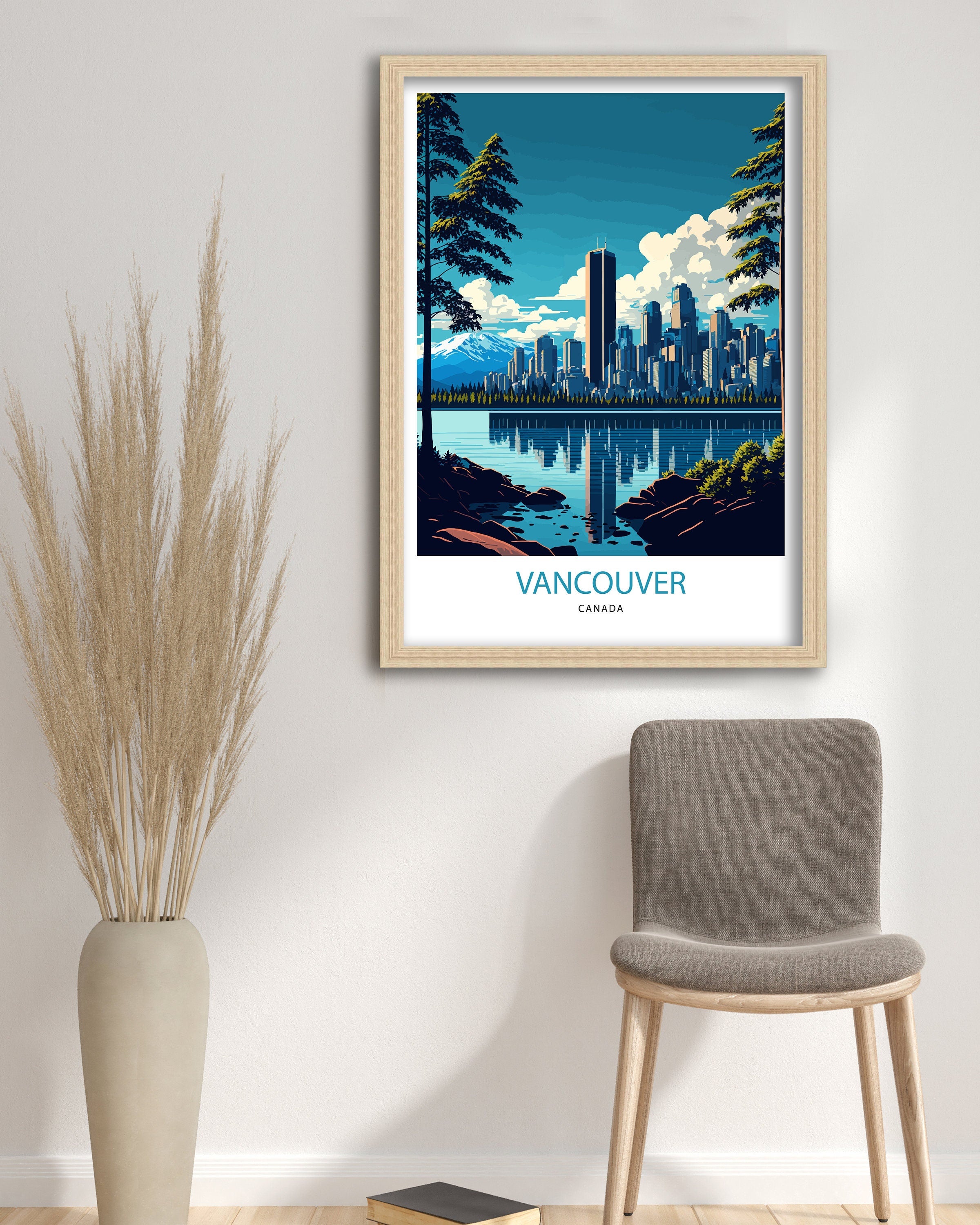 Vancouver Skyline Travel Poster | British Columbia, Canada