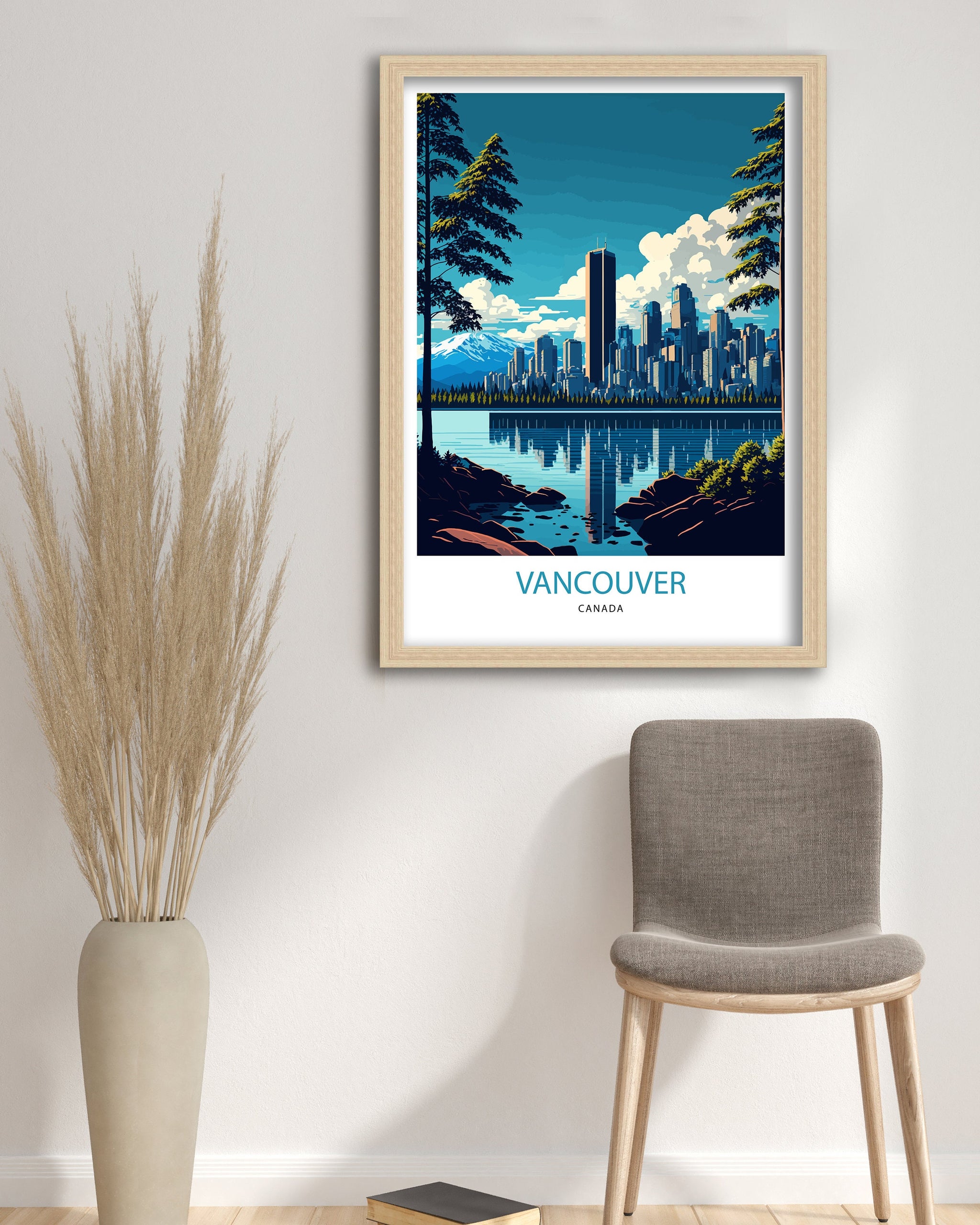 Vancouver Skyline Travel Poster | British Columbia, Canada