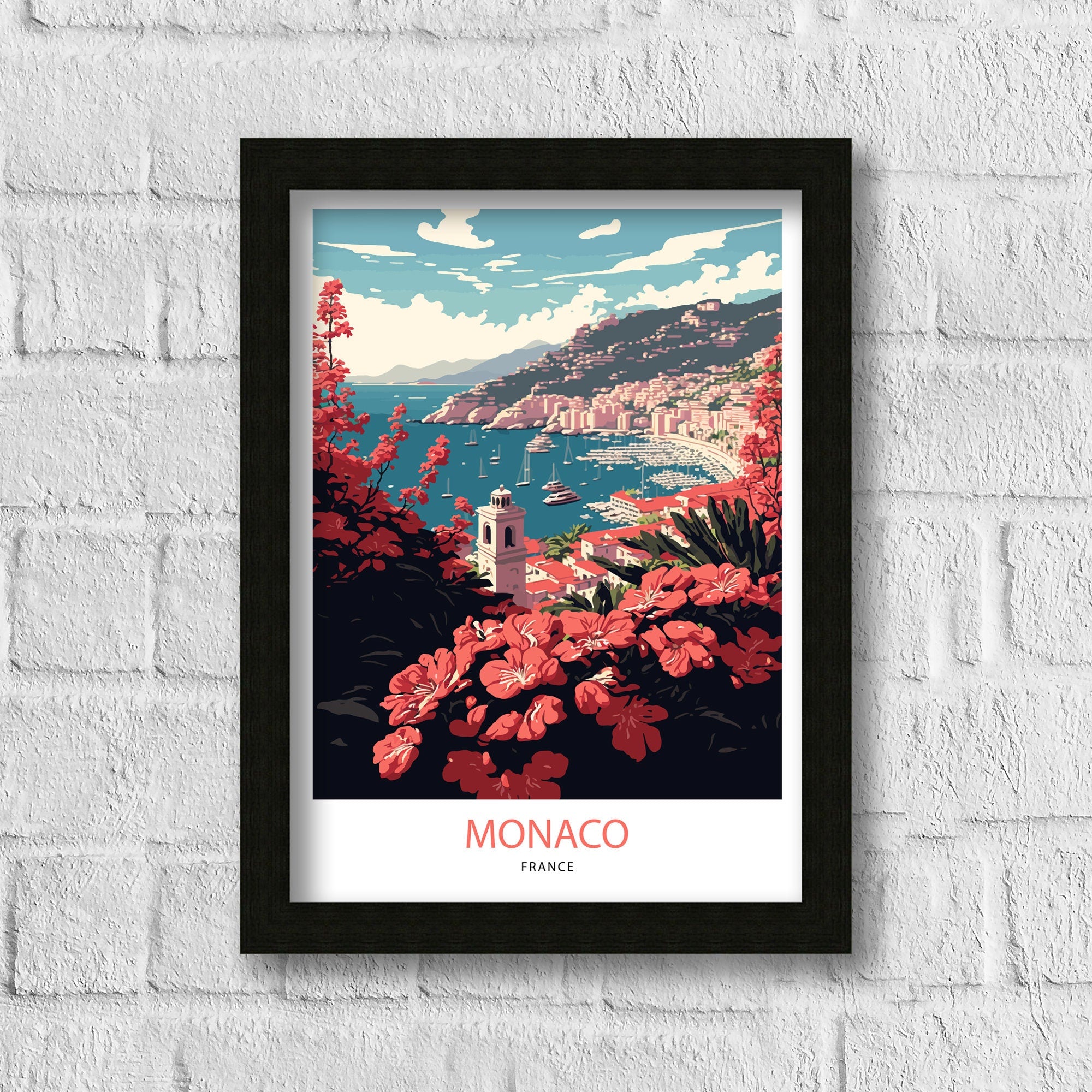 Monaco Travel Poster | French Riviera Wall Art