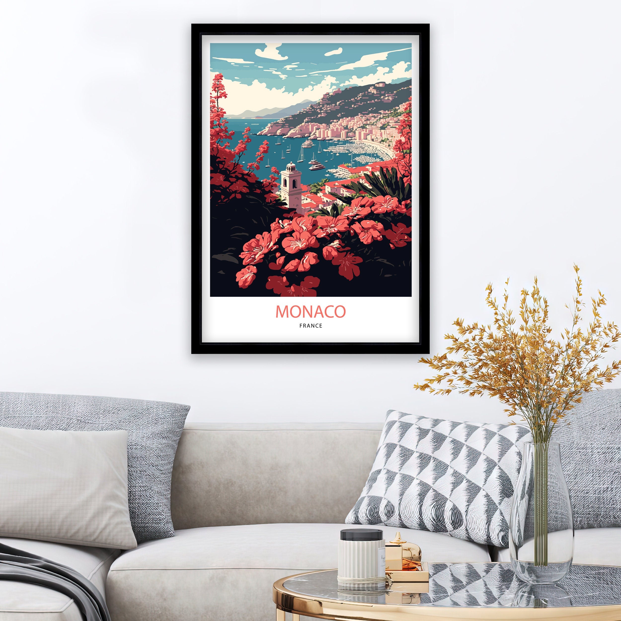 Monaco Travel Poster | French Riviera Wall Art