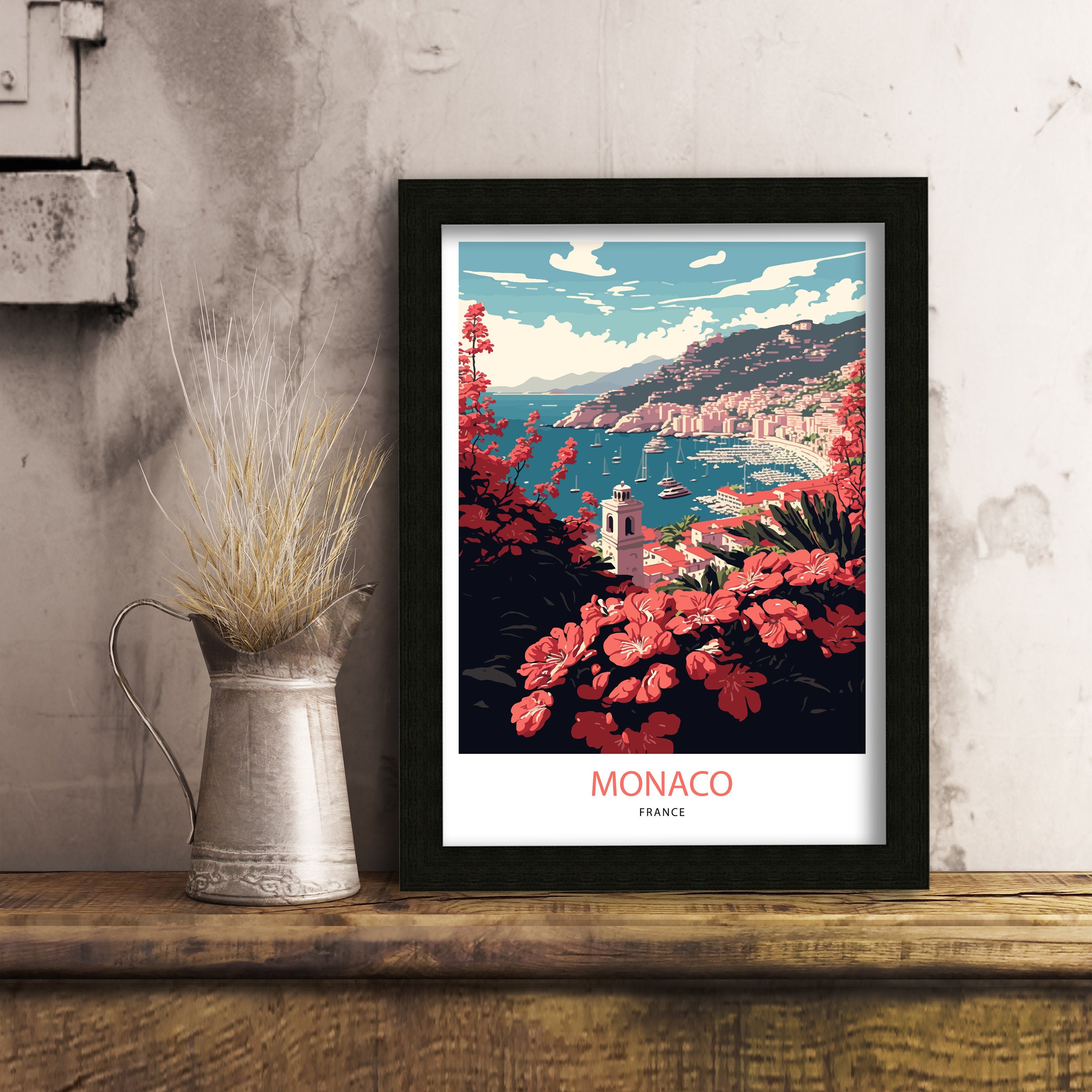 Monaco Travel Poster | French Riviera Wall Art