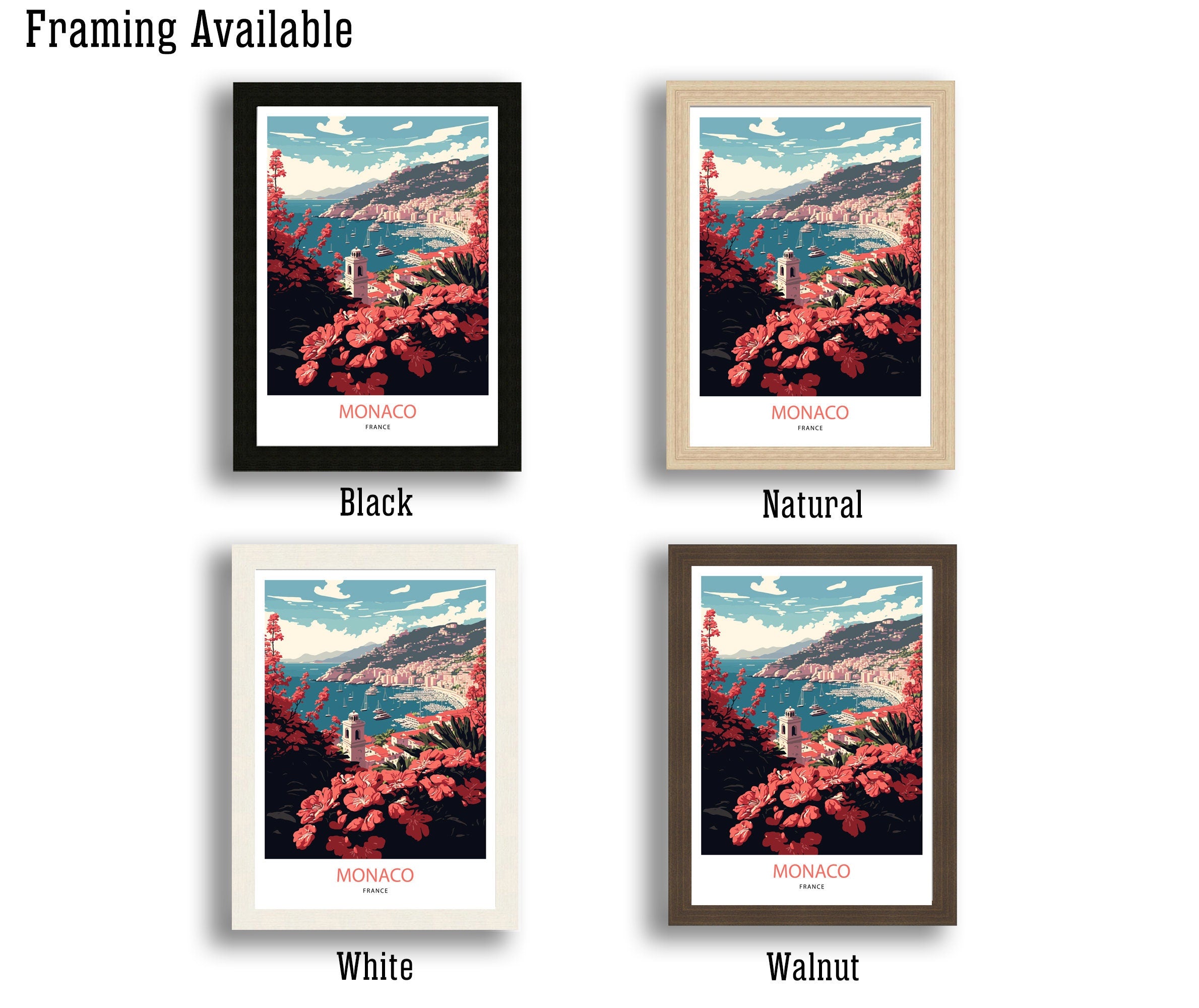 Monaco Travel Poster | French Riviera Wall Art