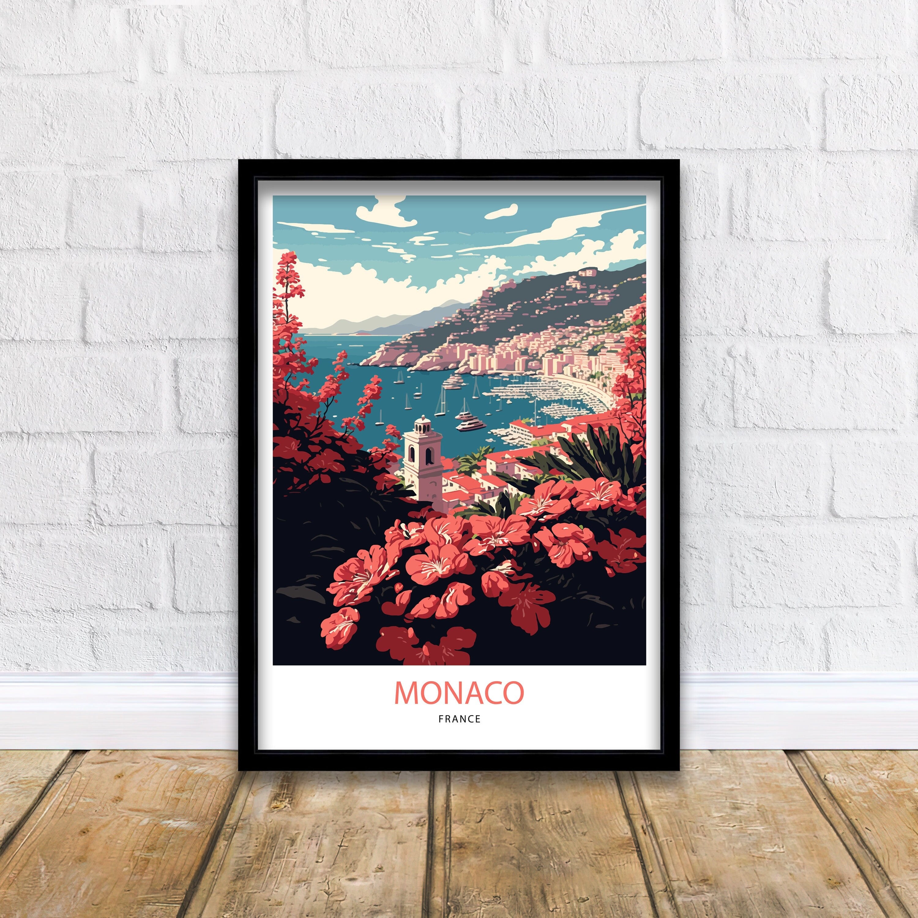 Monaco Travel Poster | French Riviera Wall Art