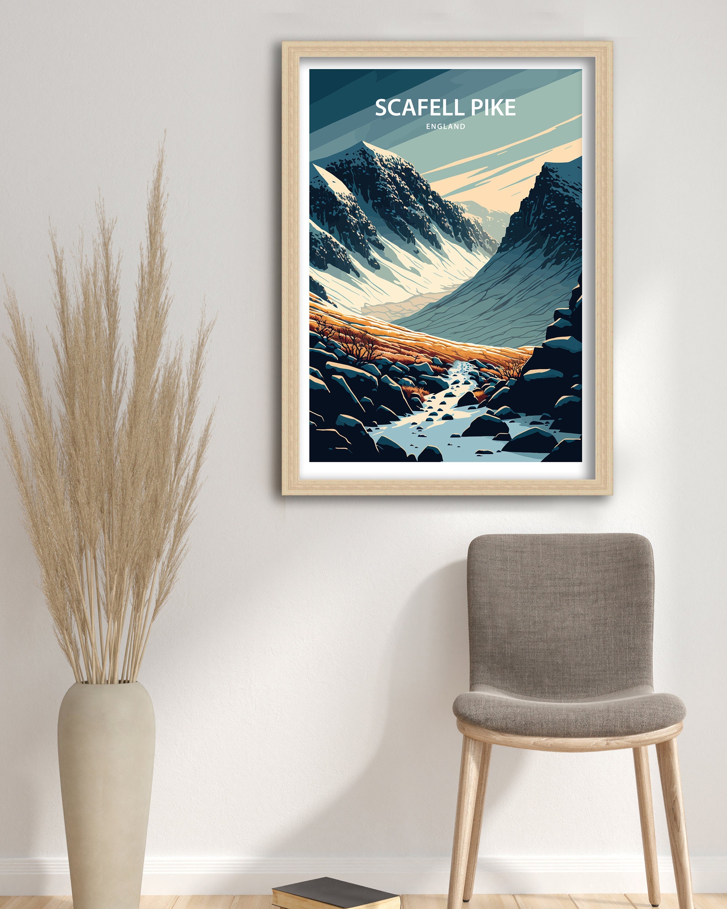 Scafell Pike Art Print | Lake District Travel Poster