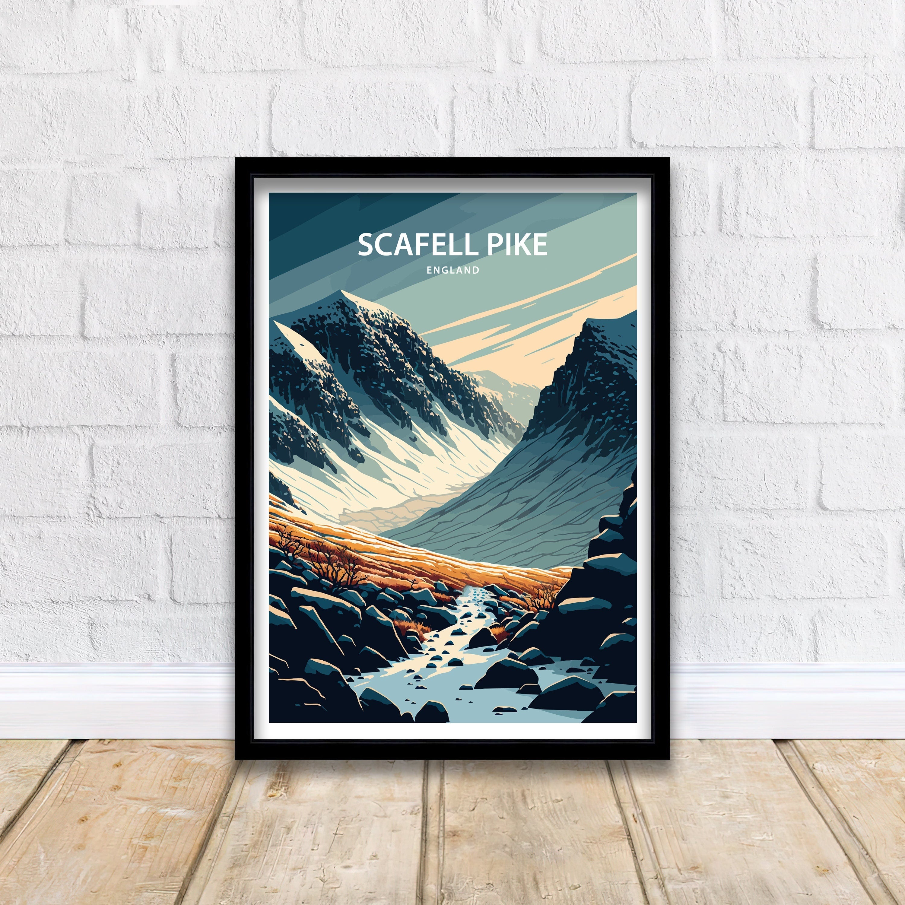 Scafell Pike Art Print | Lake District Travel Poster