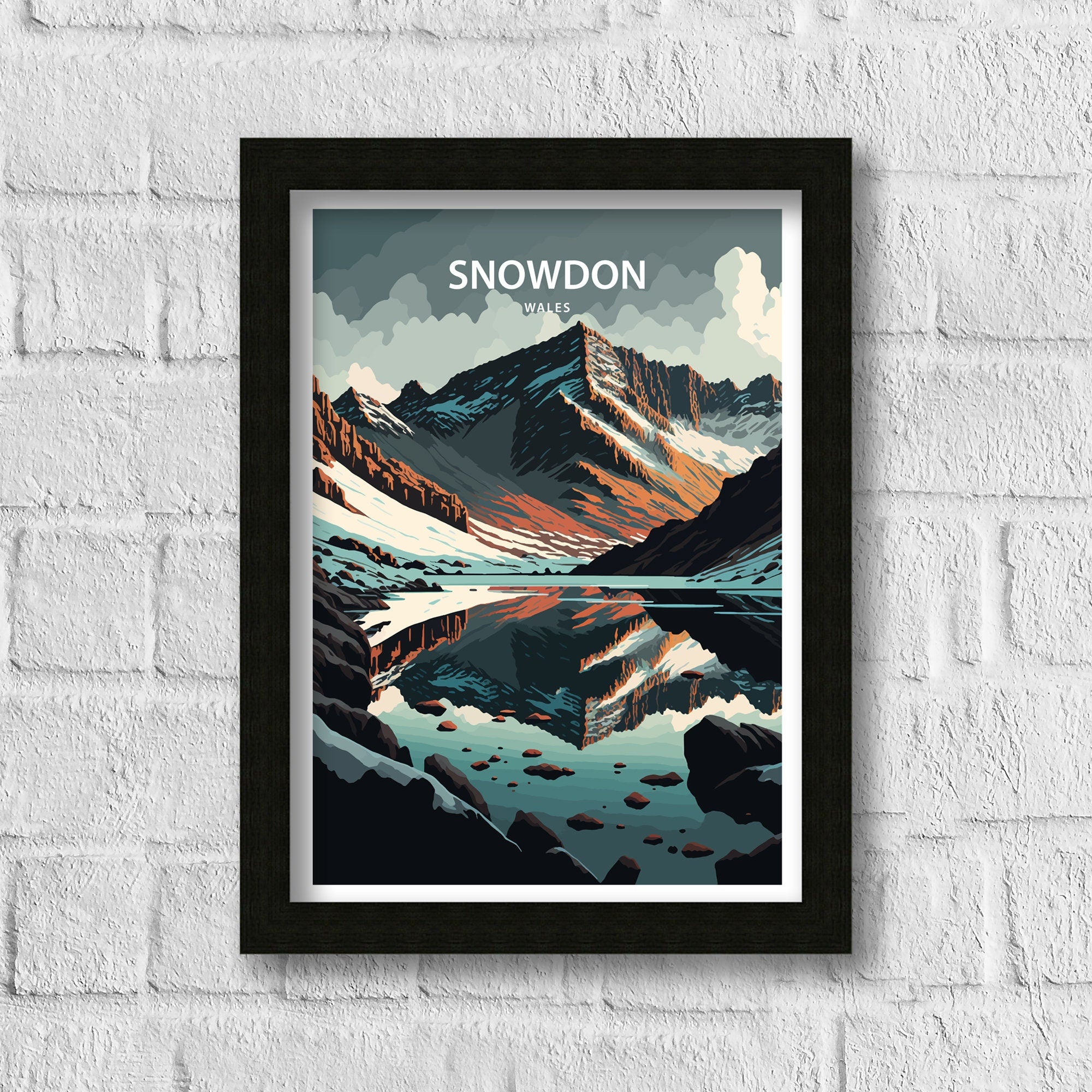 Snowdonia National Park Art Print | Wales Travel Poster