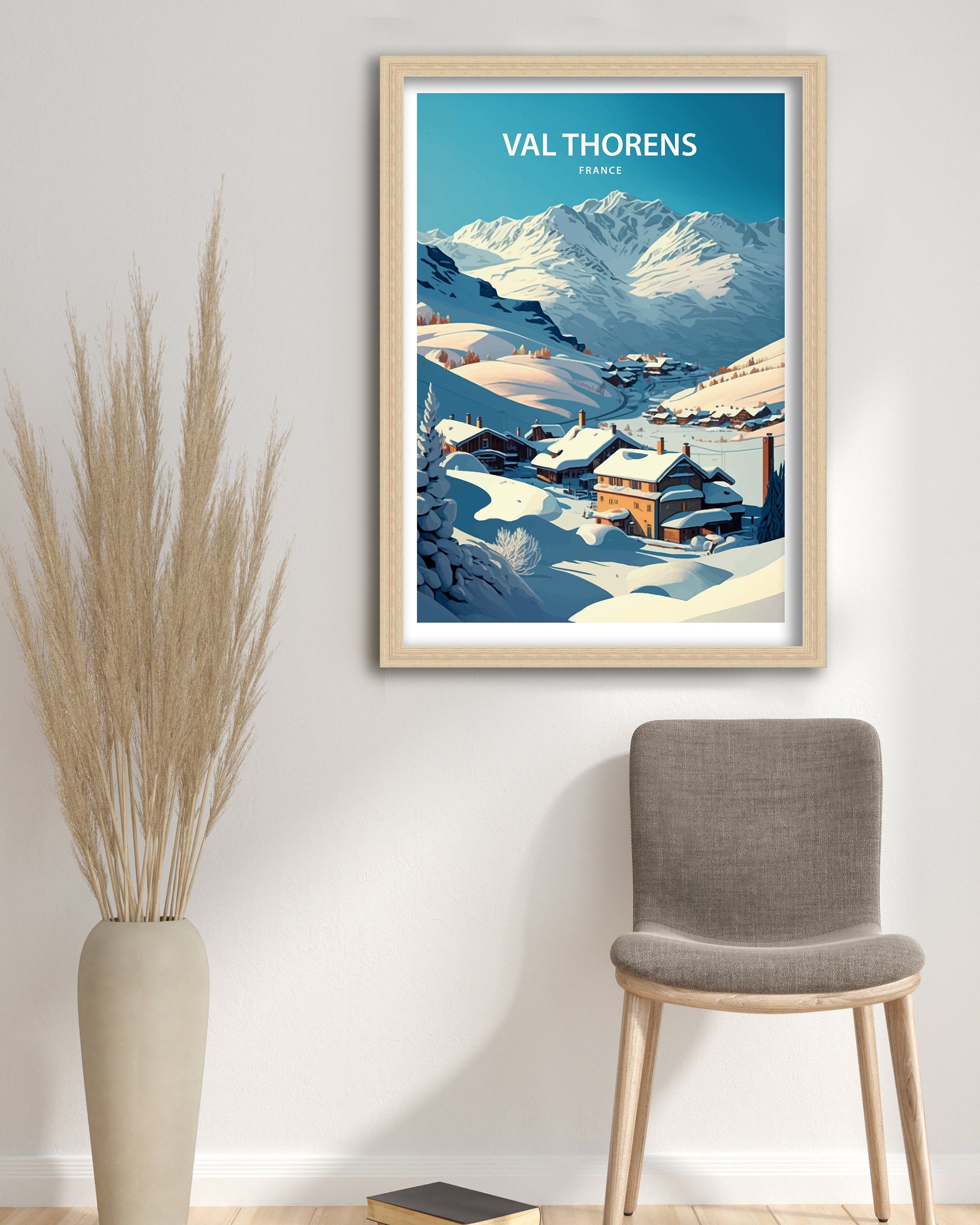 Val Thorens Ski Resort Poster, French Alps Travel Print