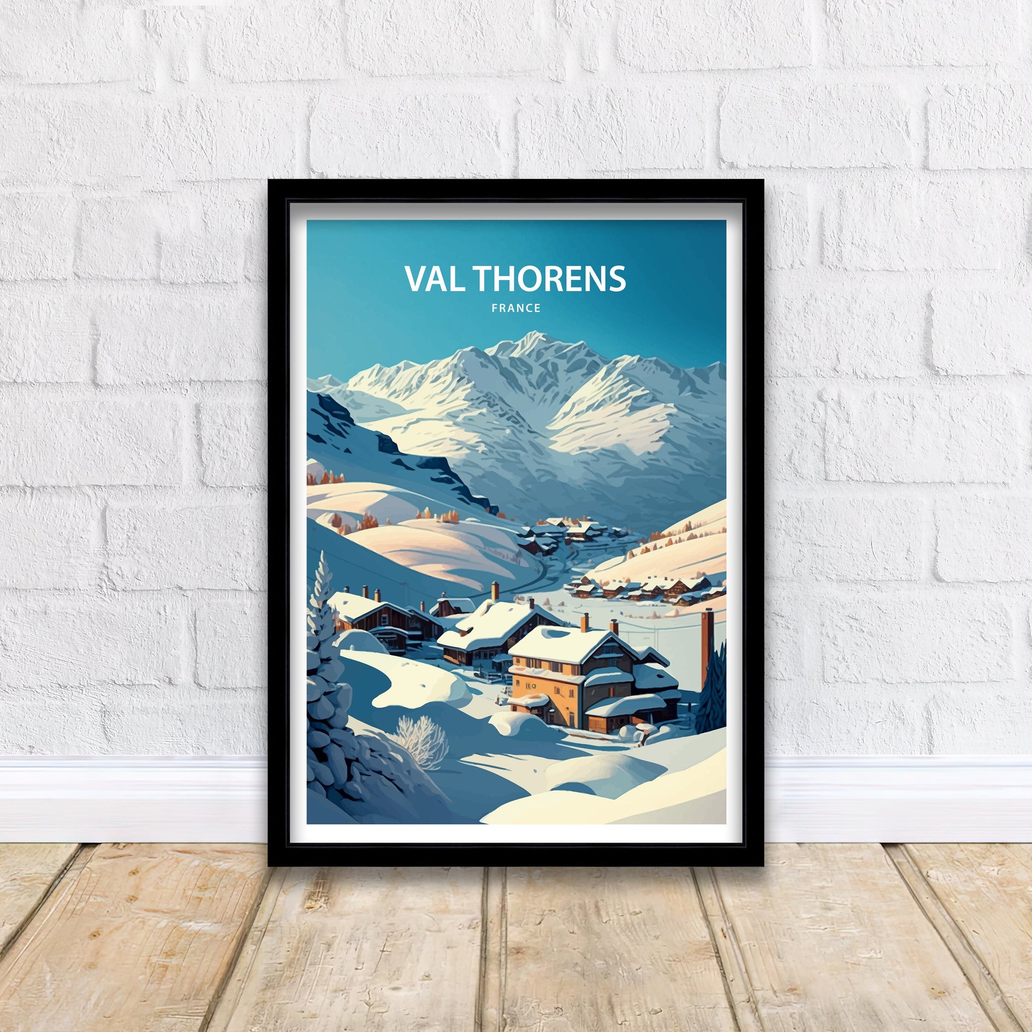 Val Thorens Ski Resort Poster, French Alps Travel Print