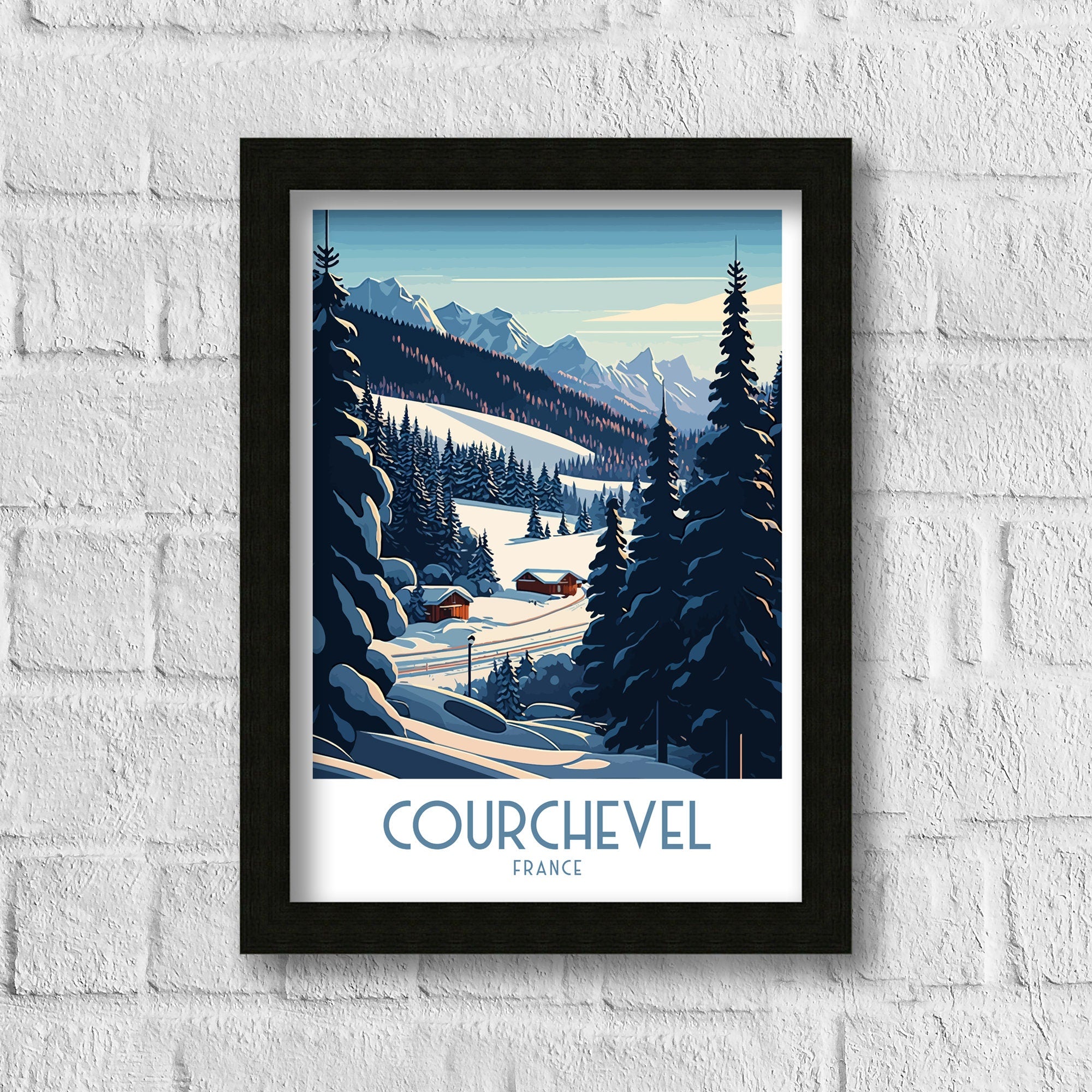 Courchevel Ski Resort Print | French Alps Travel Poster