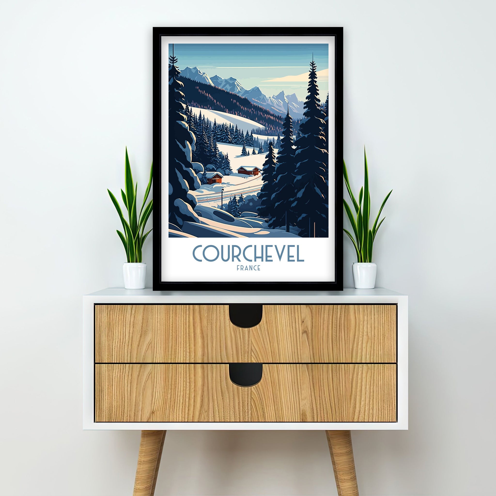Courchevel Ski Resort Print | French Alps Travel Poster
