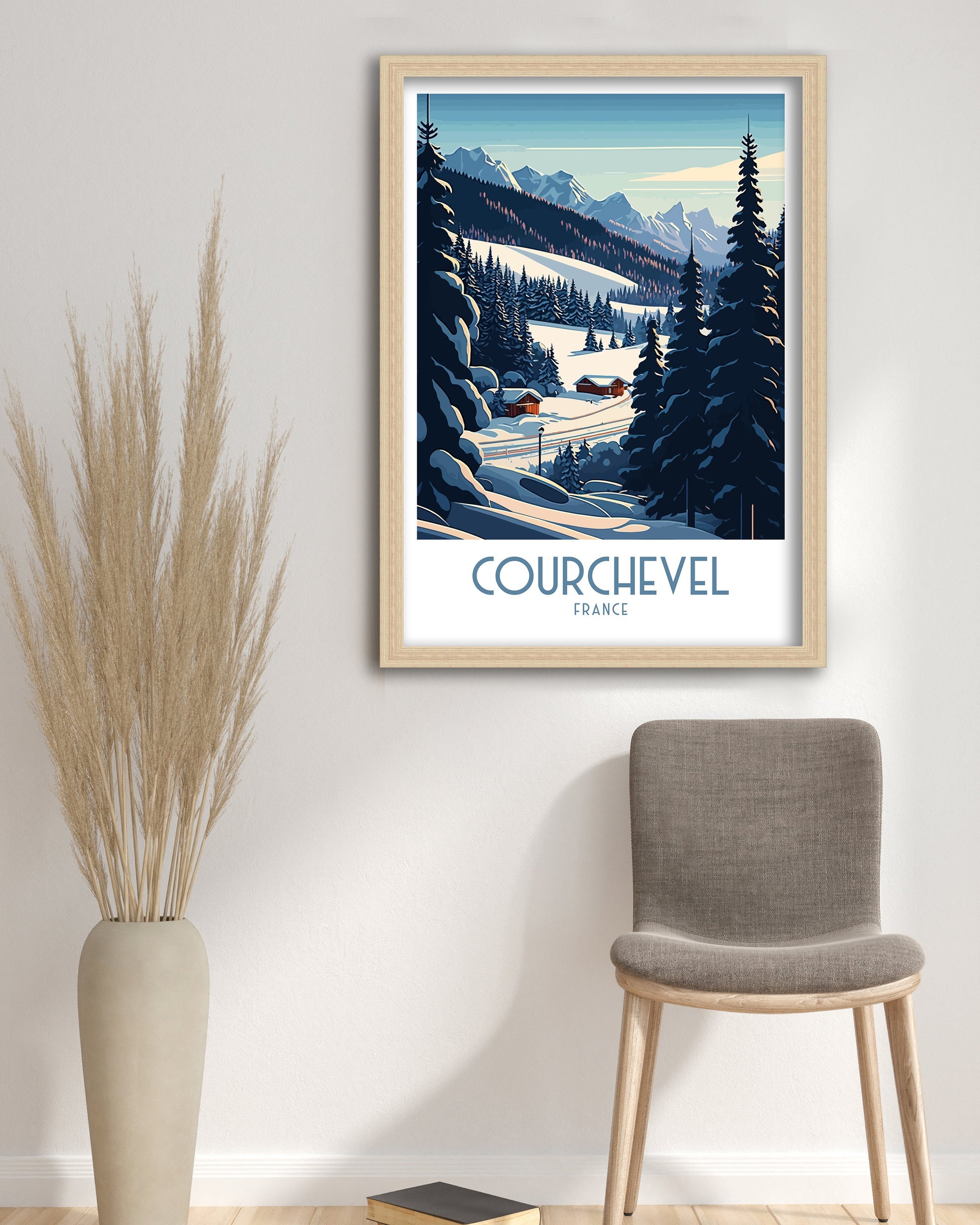 Courchevel Ski Resort Print | French Alps Travel Poster