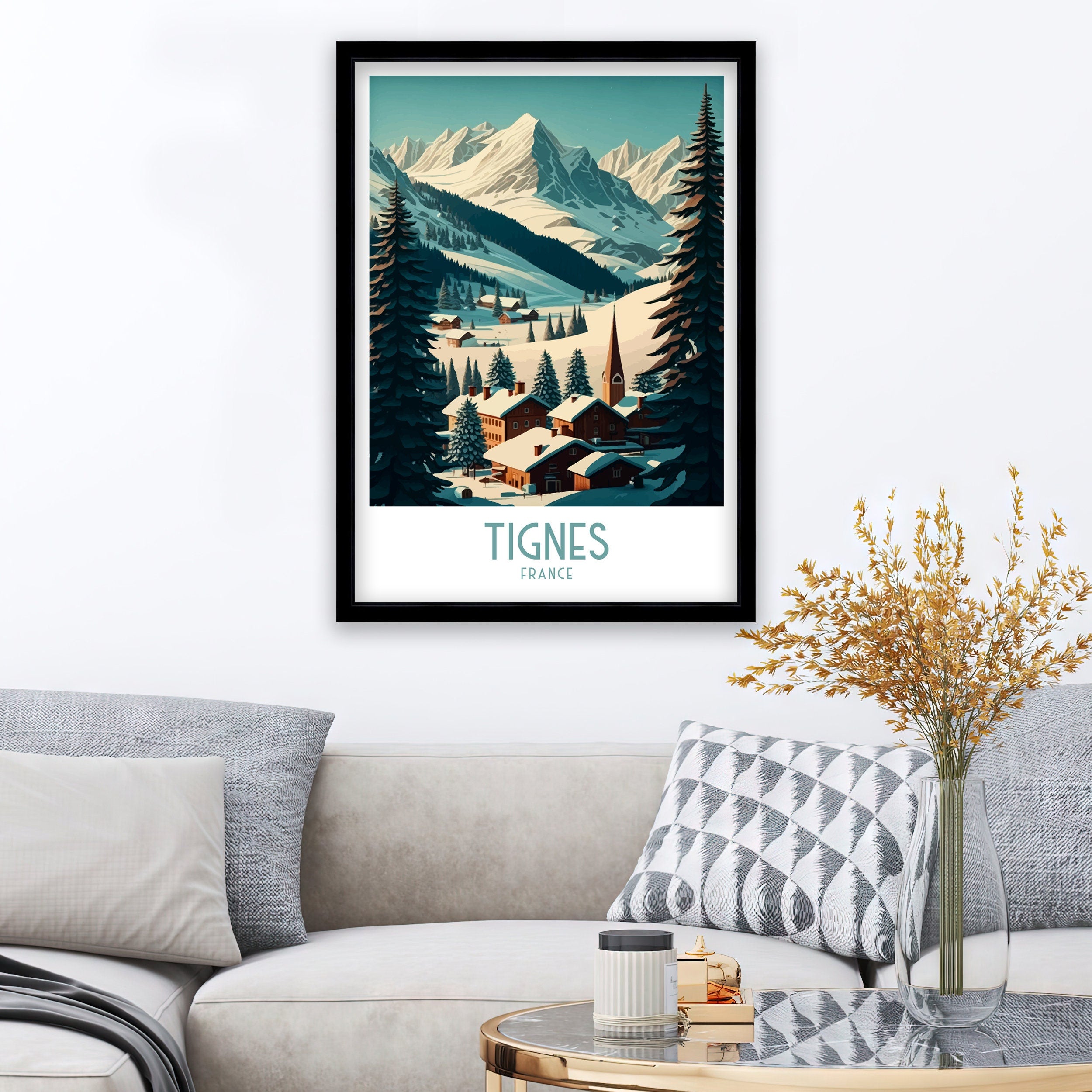 Tignes France Ski Poster | French Alps Travel Print