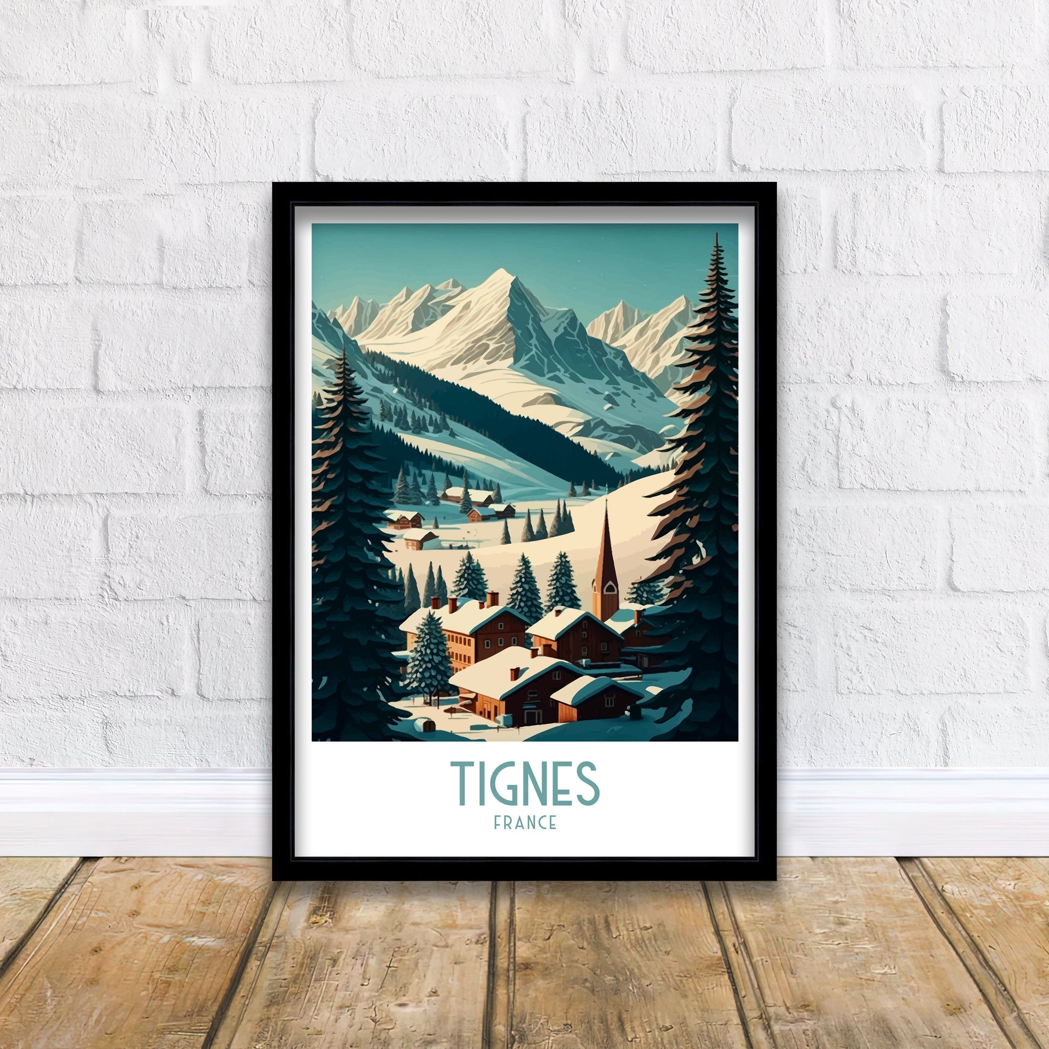 Tignes France Ski Poster | French Alps Travel Print