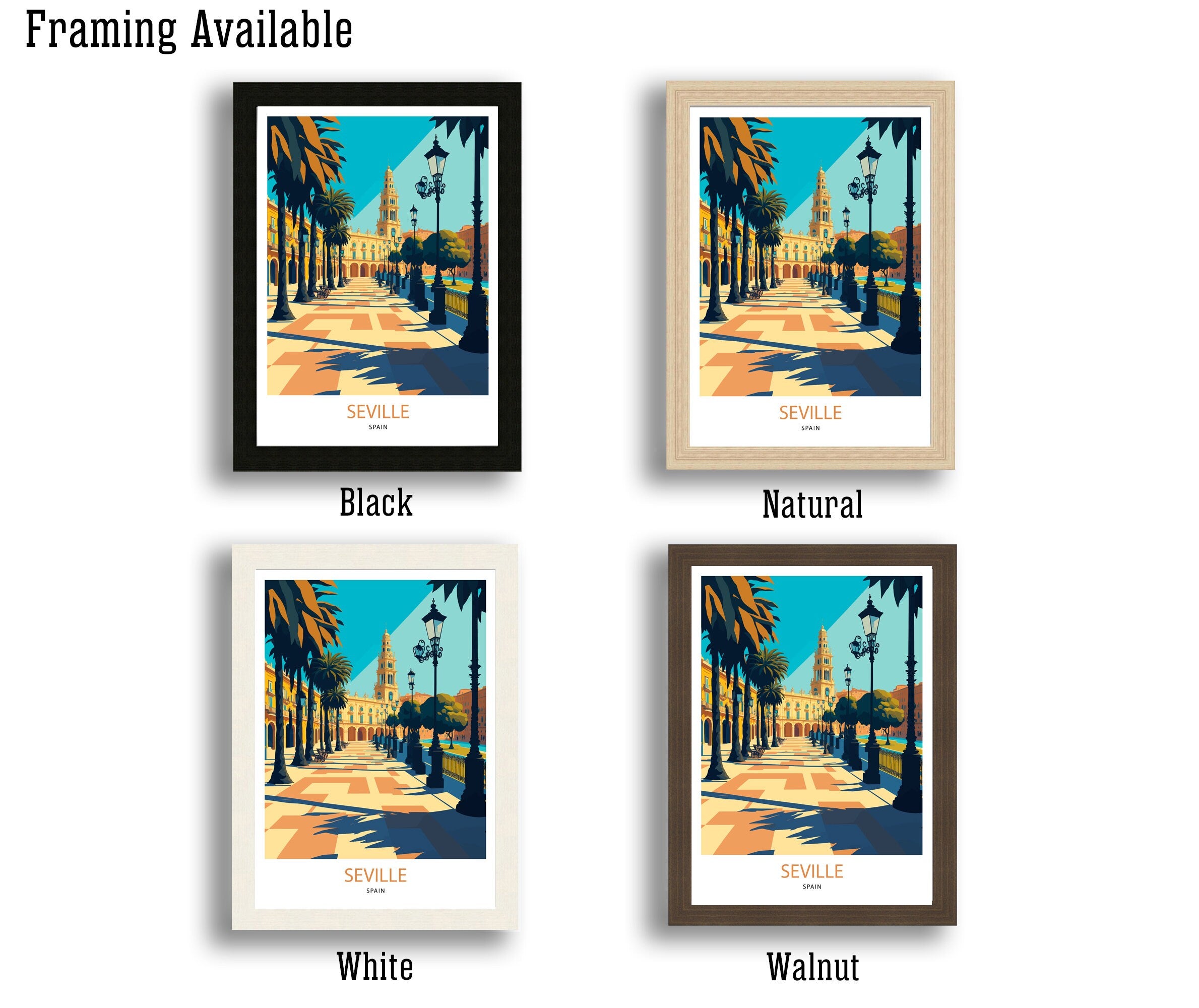 Seville Spain Art Print | Alcazar de Seville, Archival Quality