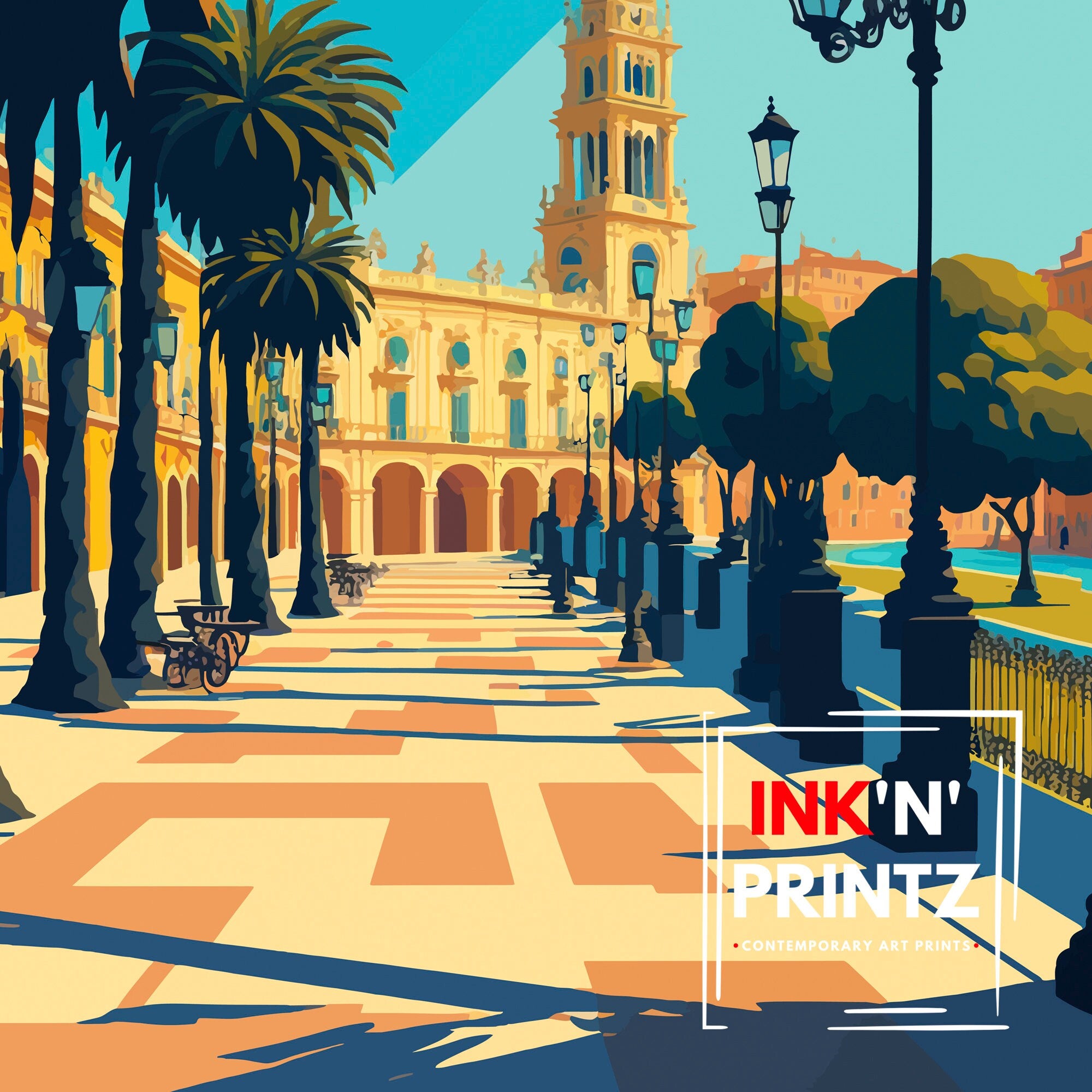 Seville Spain Art Print | Alcazar de Seville, Archival Quality