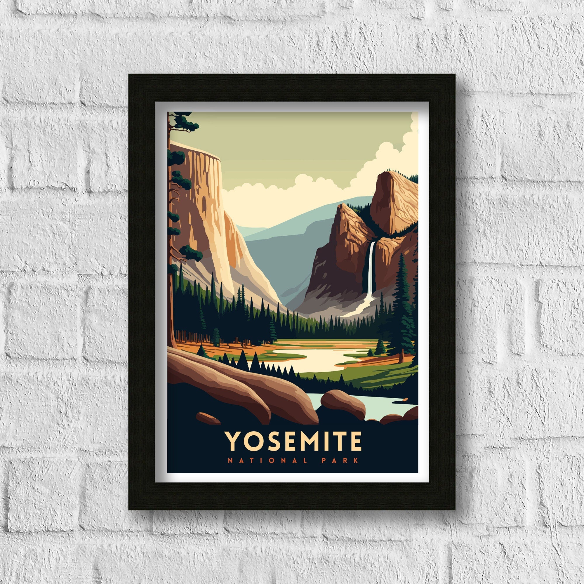 Yosemite National Park Art Print | Adventure Travel Poster