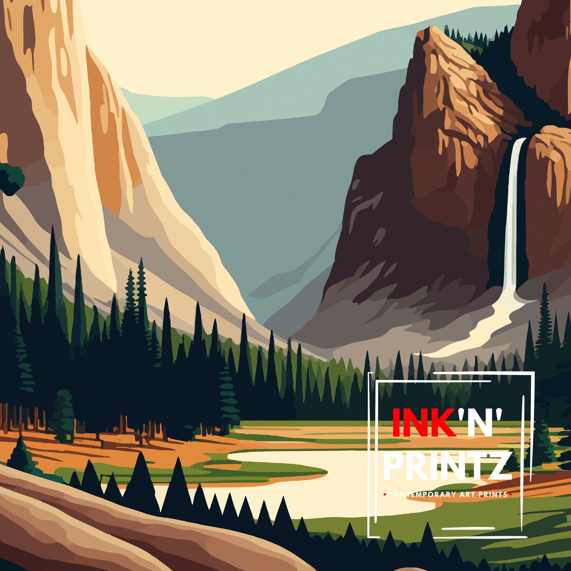 Yosemite National Park Art Print | Adventure Travel Poster