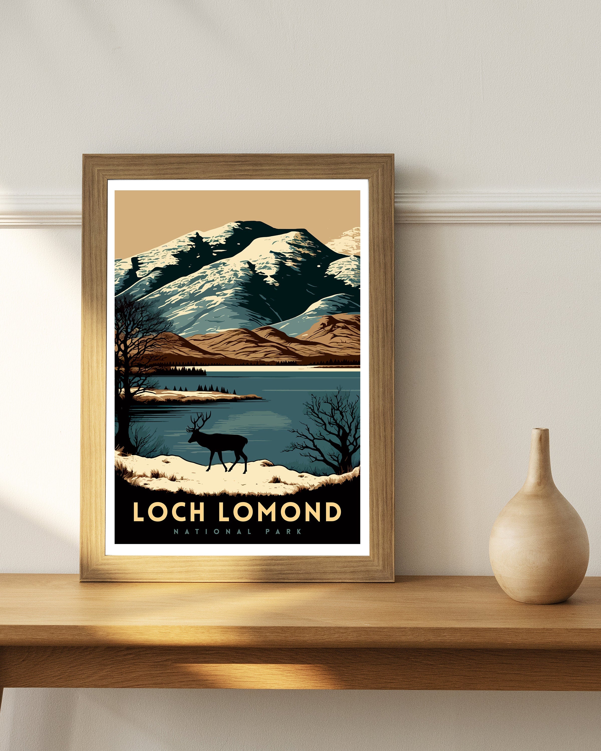 Loch Lomond Art Print | Scotland National Park Travel Poster