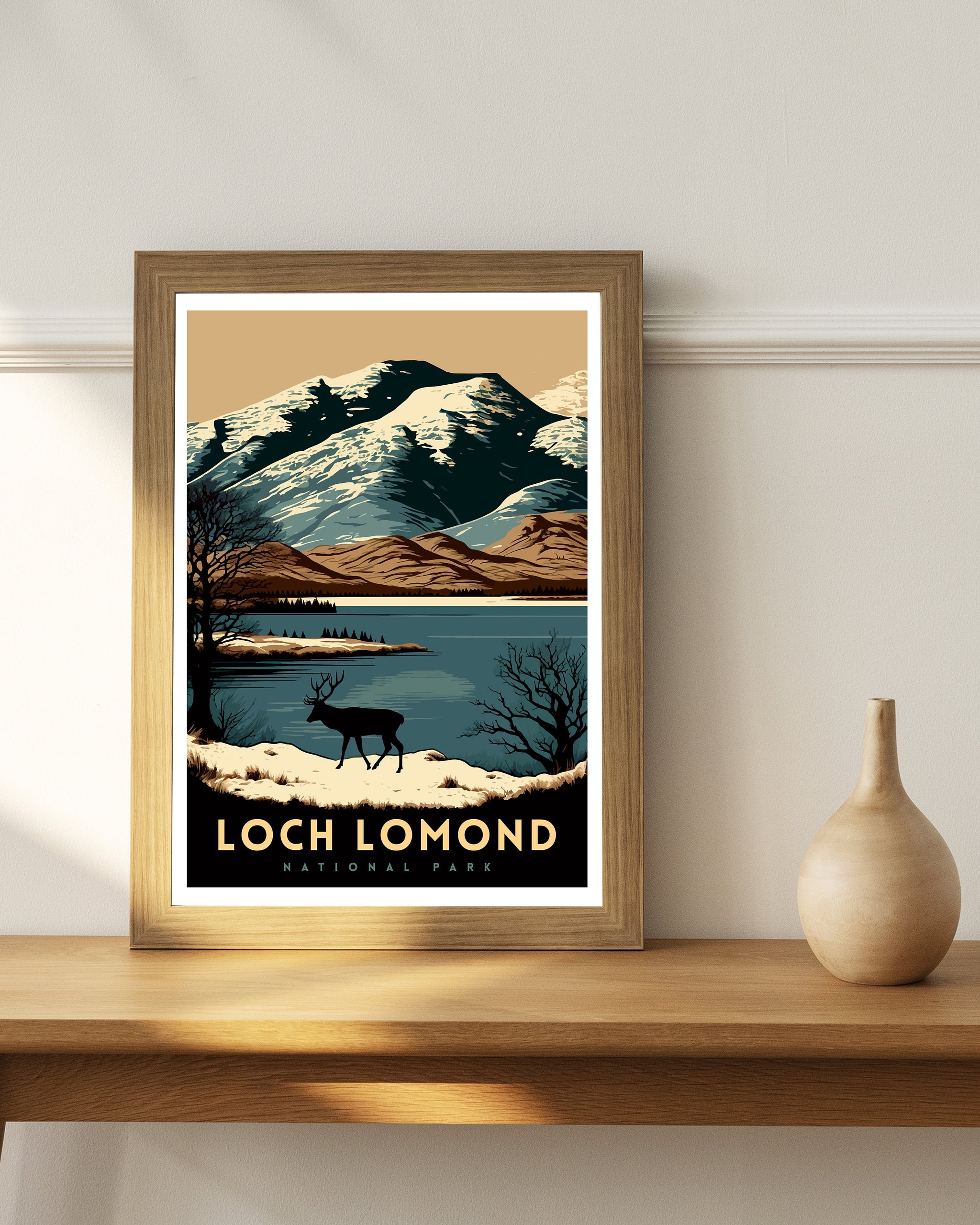 Loch Lomond Art Print | Scotland National Park Travel Poster