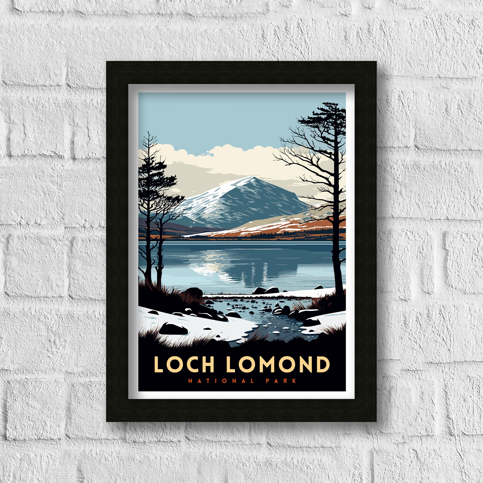 Loch Lomond Scotland Travel Poster | Scottish Highlands Wall Art