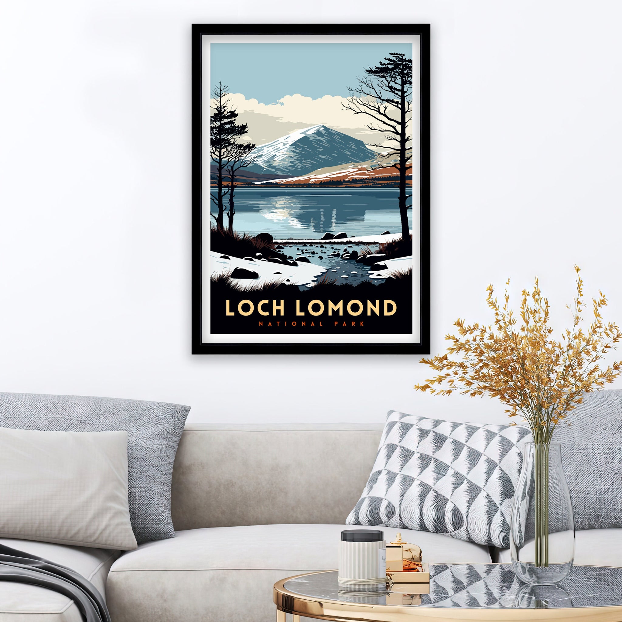 Loch Lomond Scotland Travel Poster | Scottish Highlands Wall Art