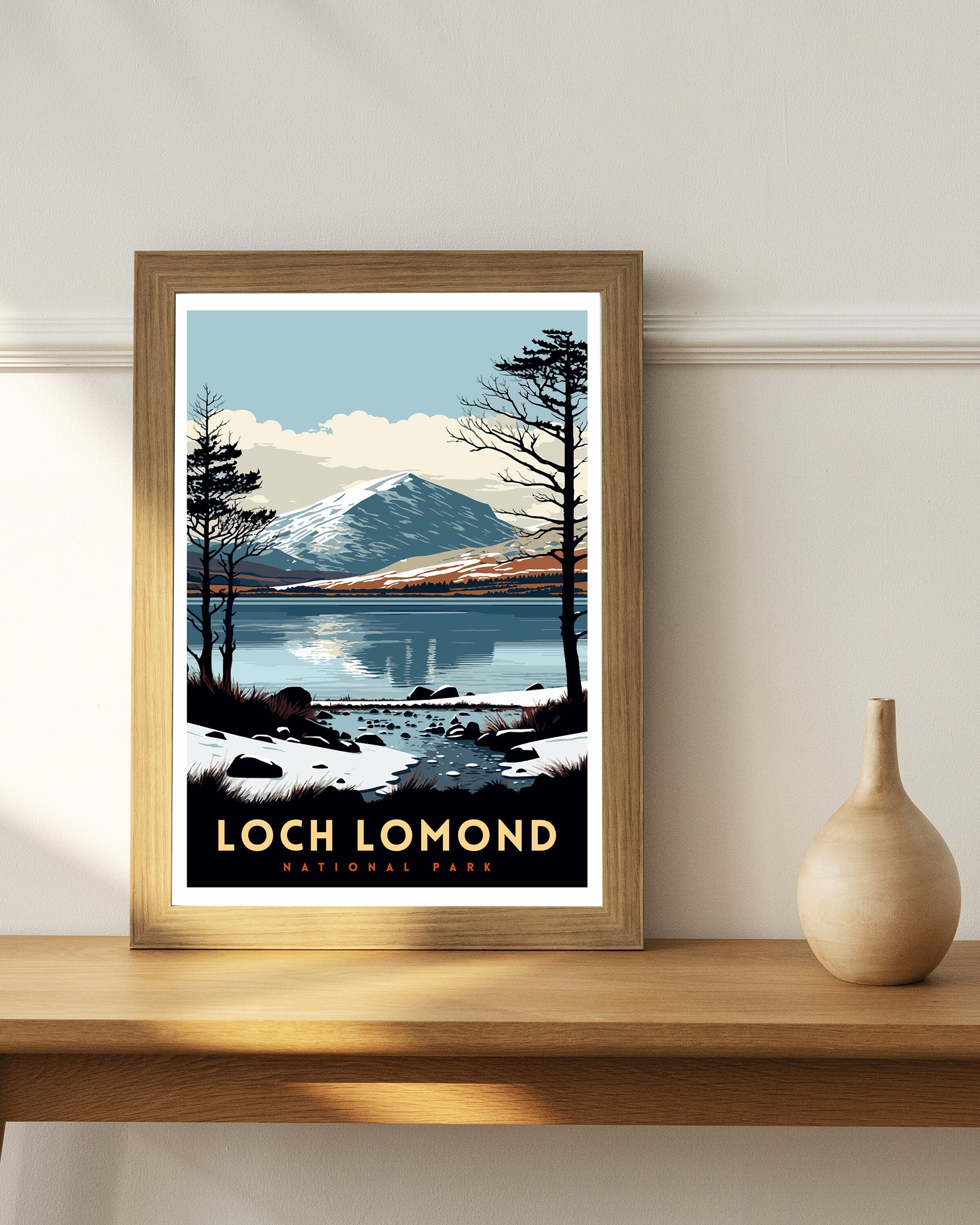 Loch Lomond Scotland Travel Poster | Scottish Highlands Wall Art