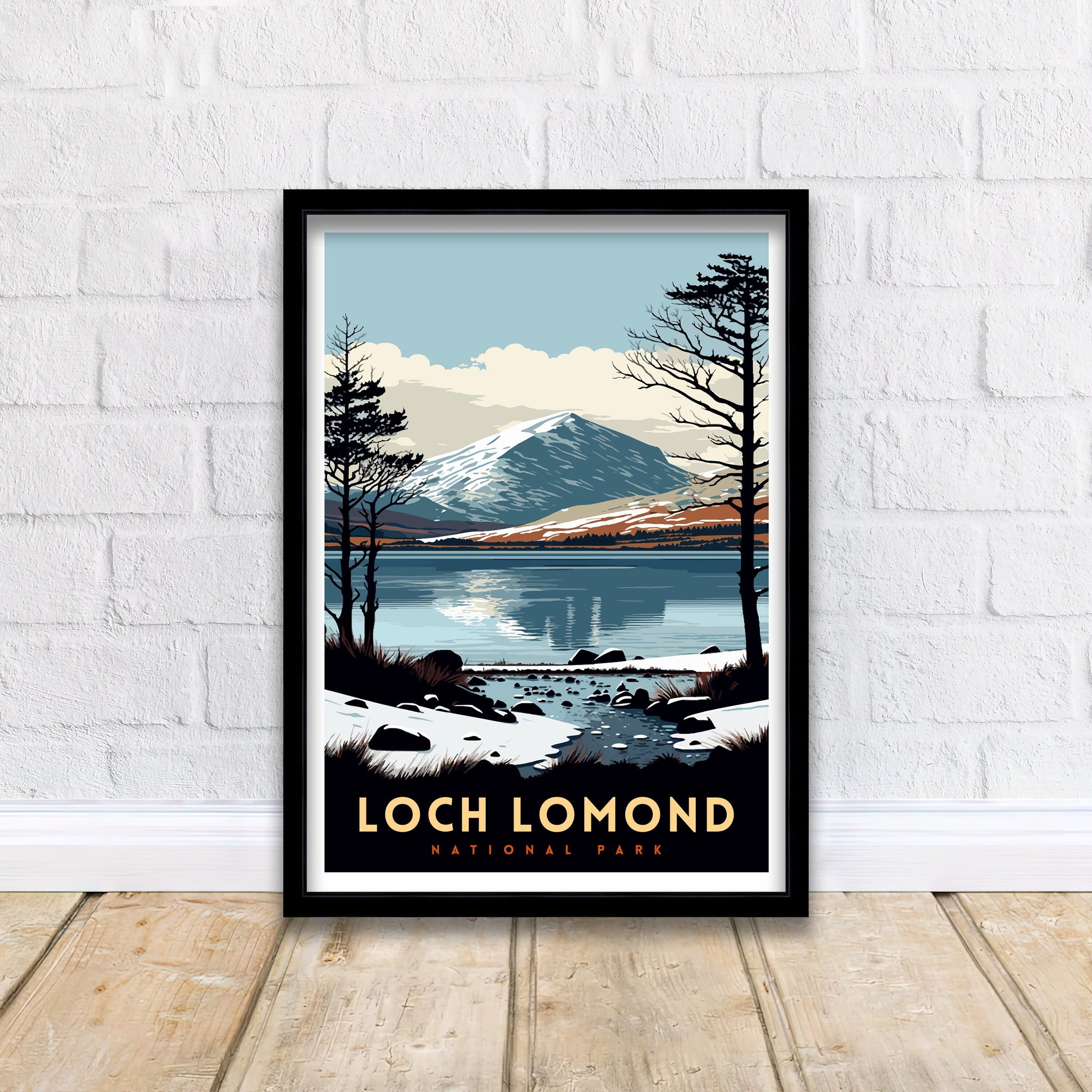 Loch Lomond Scotland Travel Poster | Scottish Highlands Wall Art