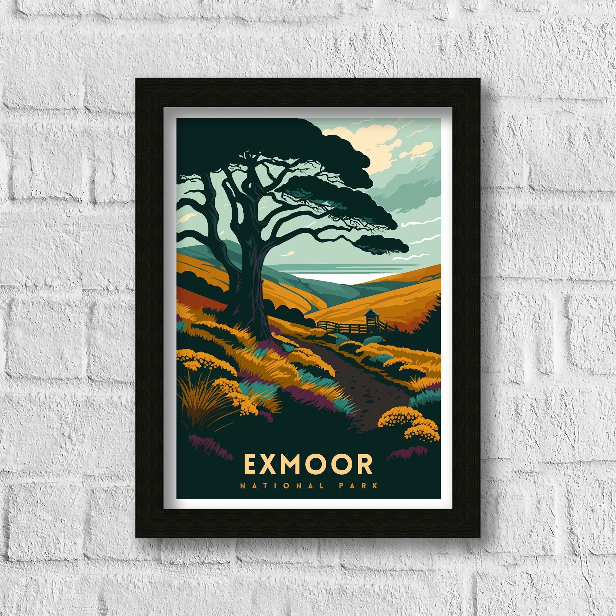 Exmoor National Park Art Print | UK Travel Poster