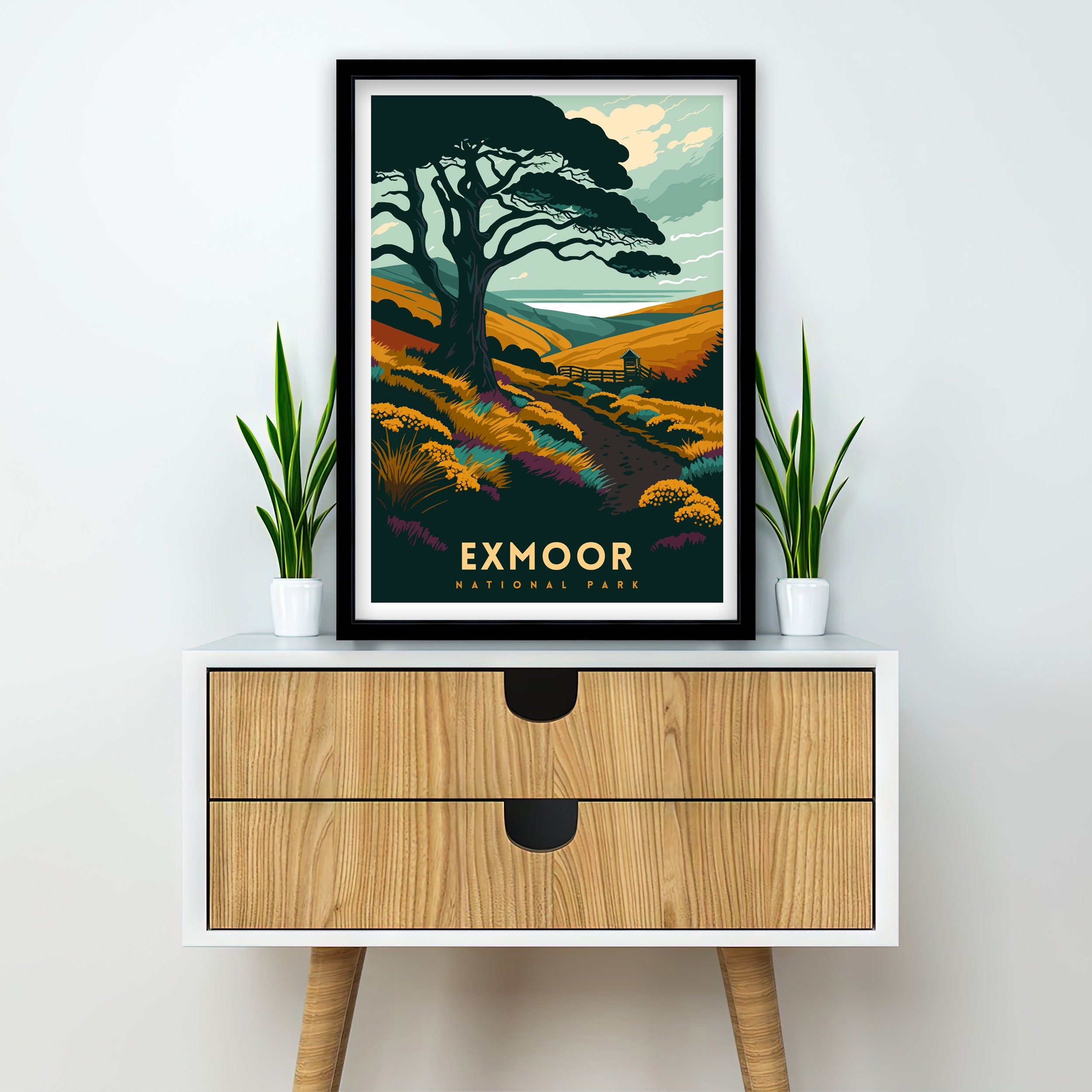 Exmoor National Park Art Print | UK Travel Poster