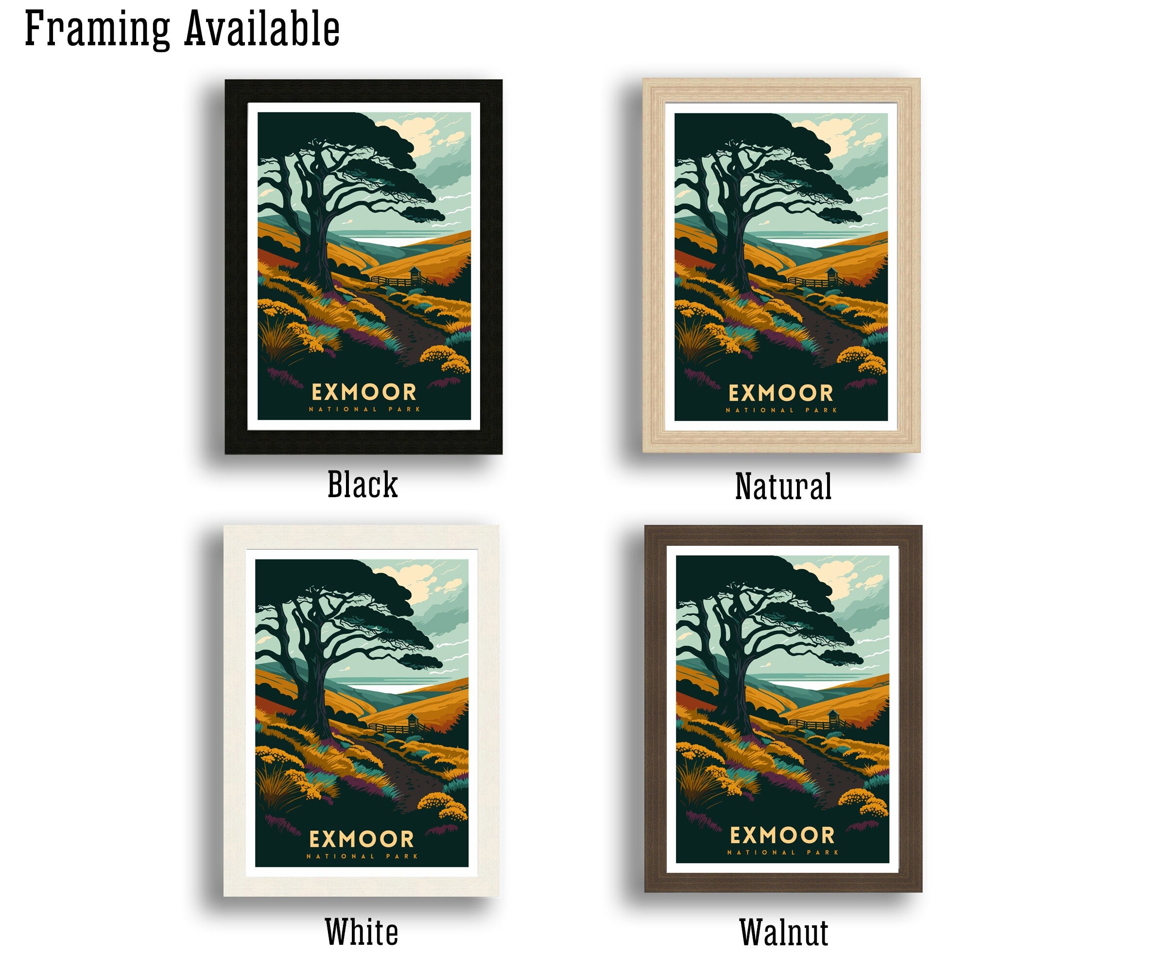 Exmoor National Park Art Print | UK Travel Poster