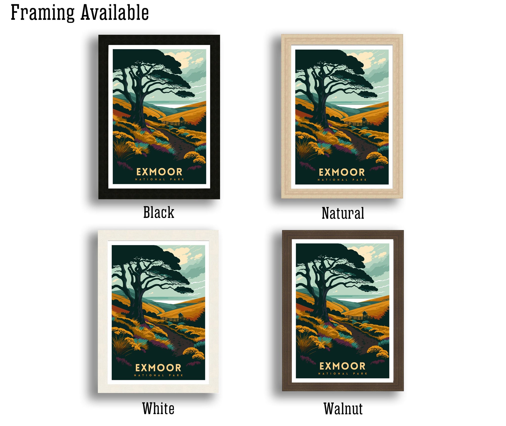 Exmoor National Park Art Print | UK Travel Poster