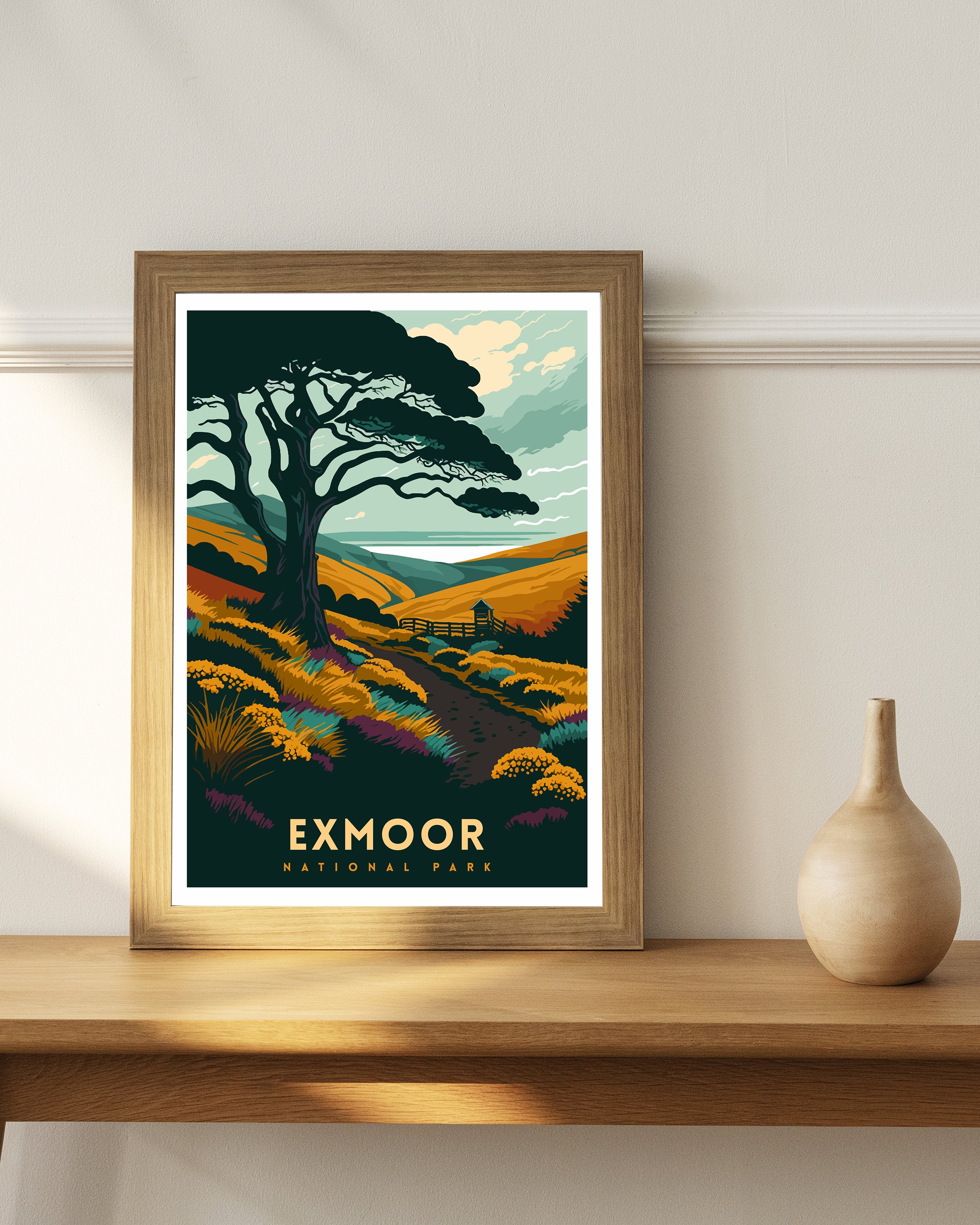Exmoor National Park Art Print | UK Travel Poster