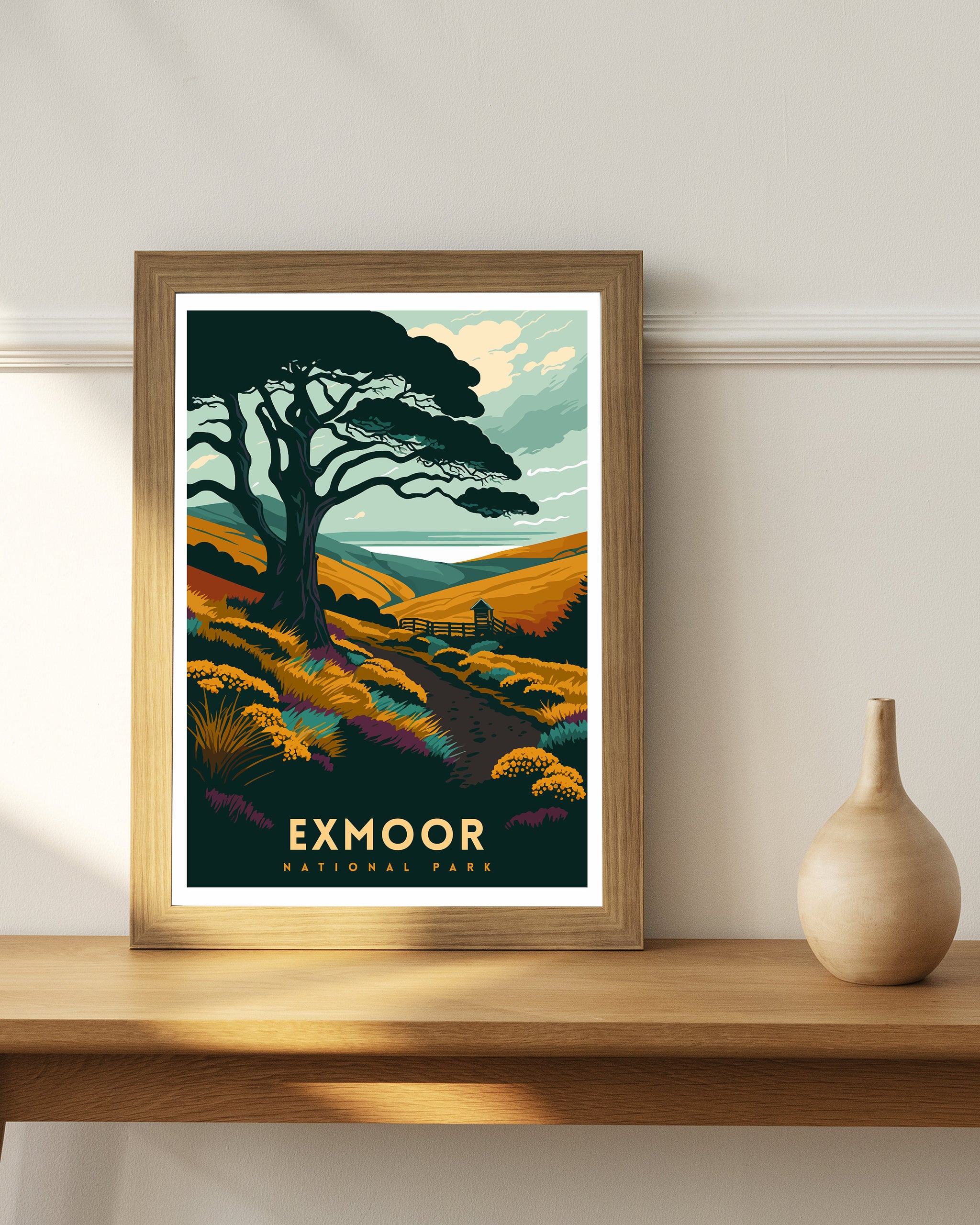 Exmoor National Park Art Print | UK Travel Poster