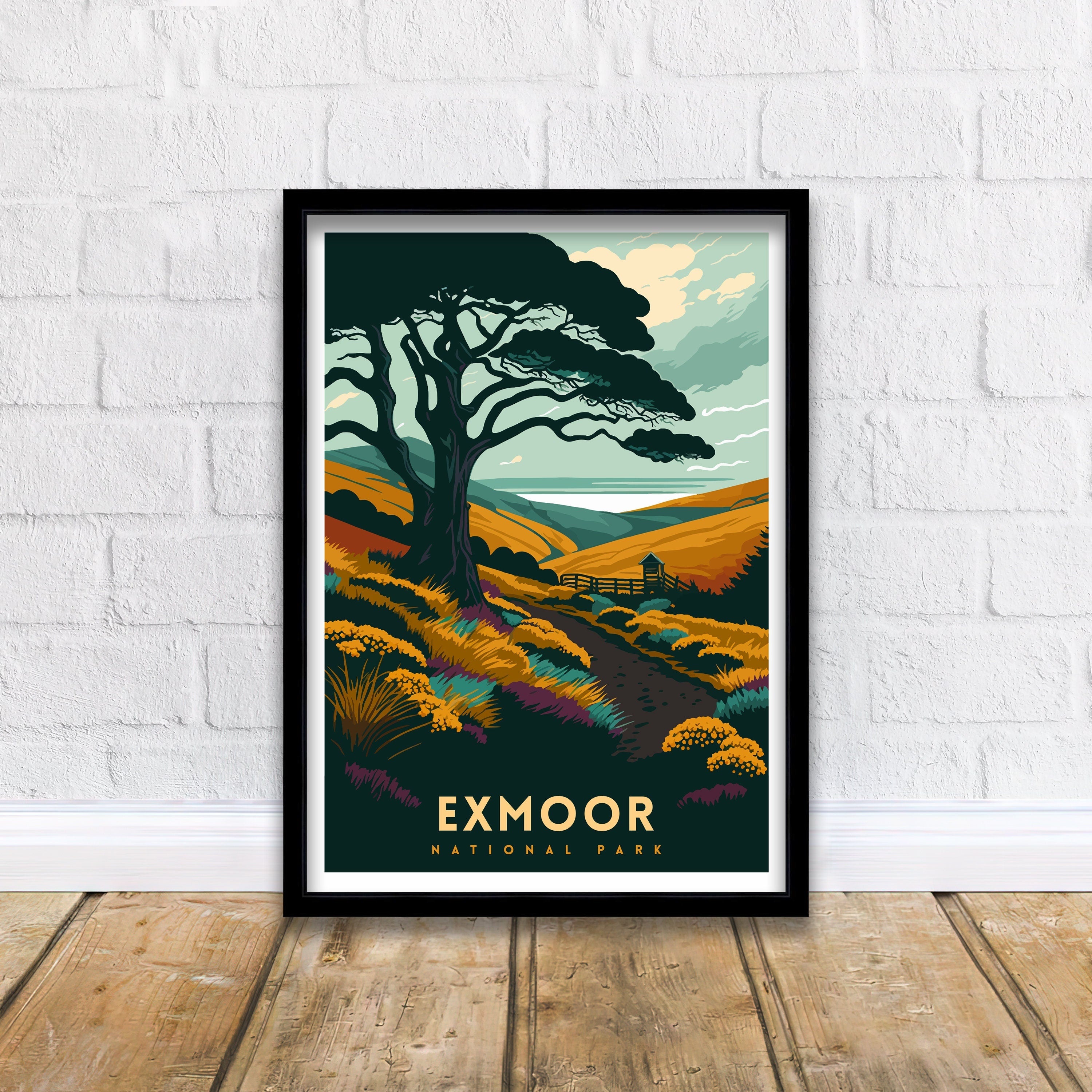 Exmoor National Park Art Print | UK Travel Poster