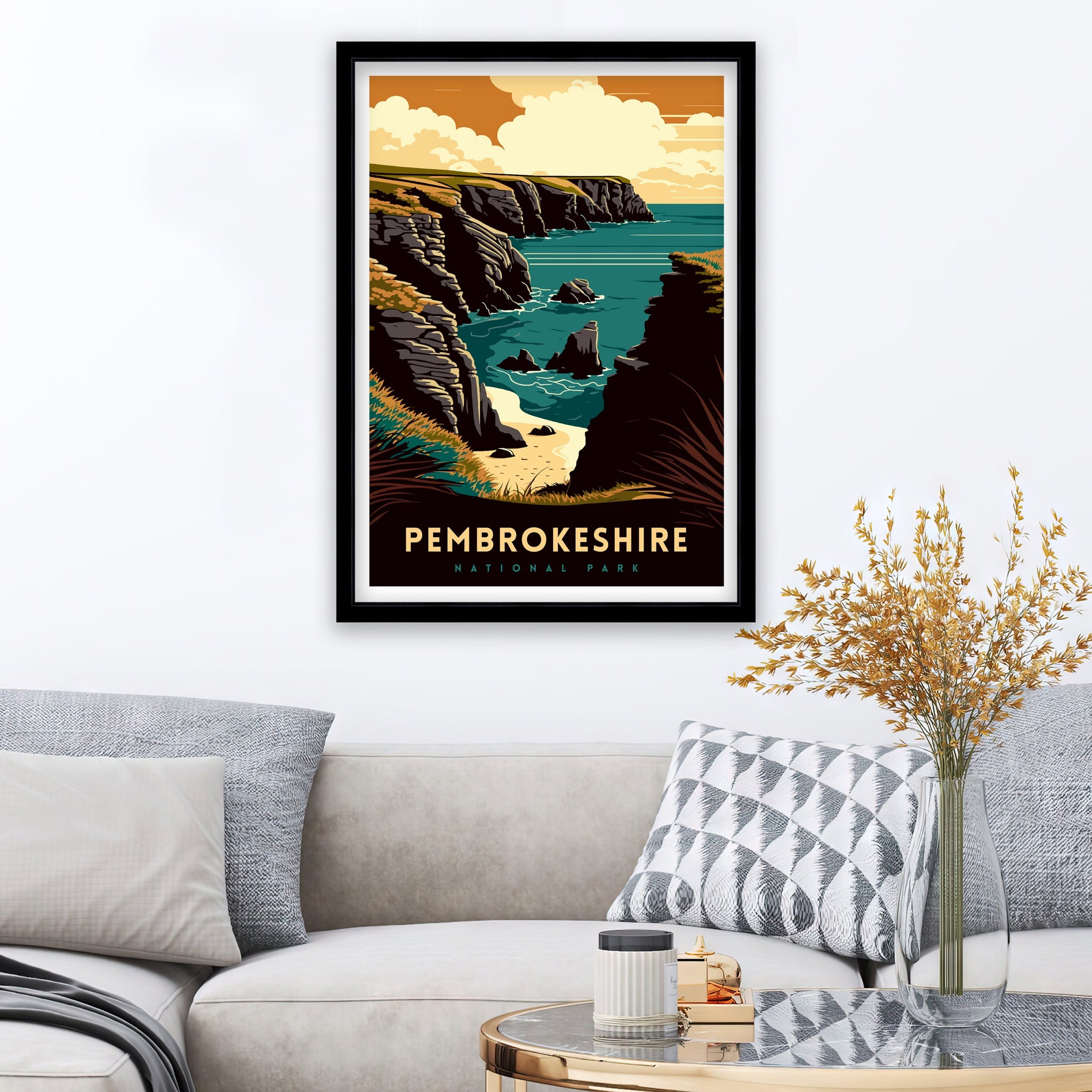 Pembrokeshire Coast Travel Print | Wales National Park Art