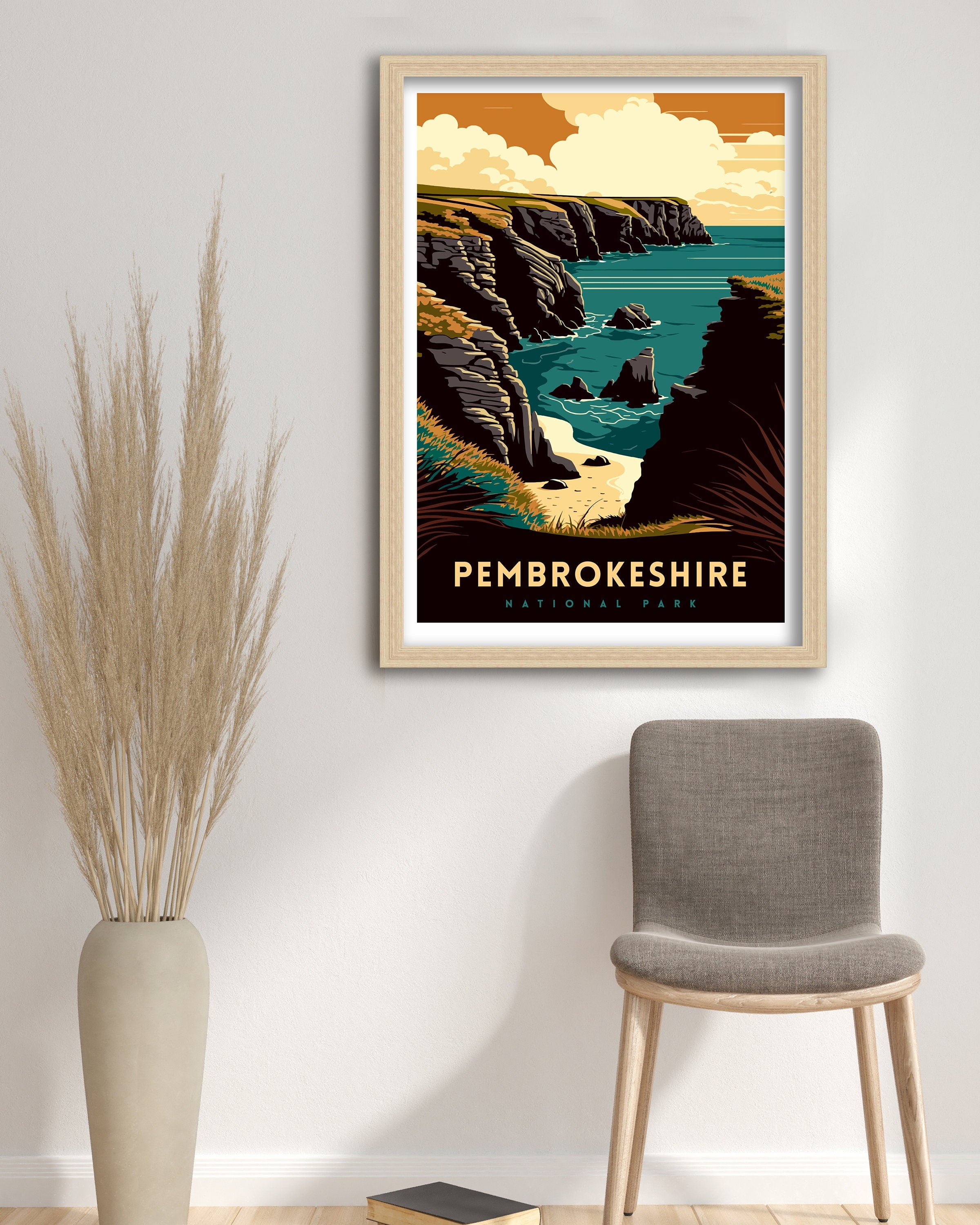 Pembrokeshire Coast Travel Print | Wales National Park Art