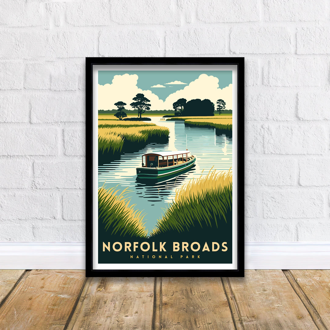 Norfolk Broads Travel Poster