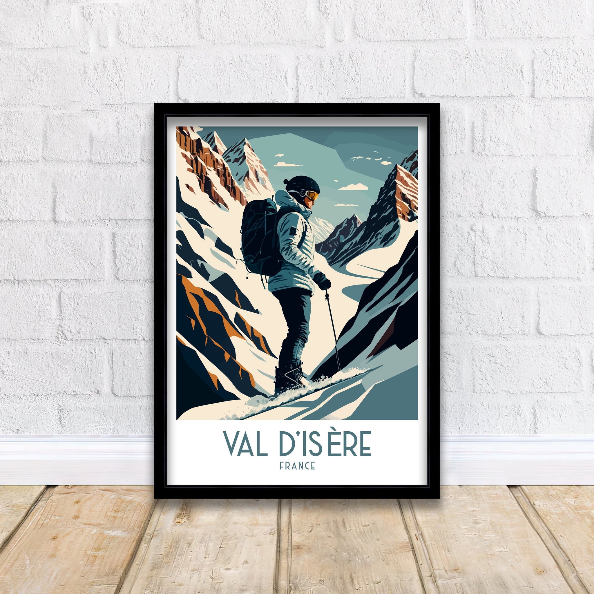 Val d'Isère Ski Poster | French Alps Travel Print