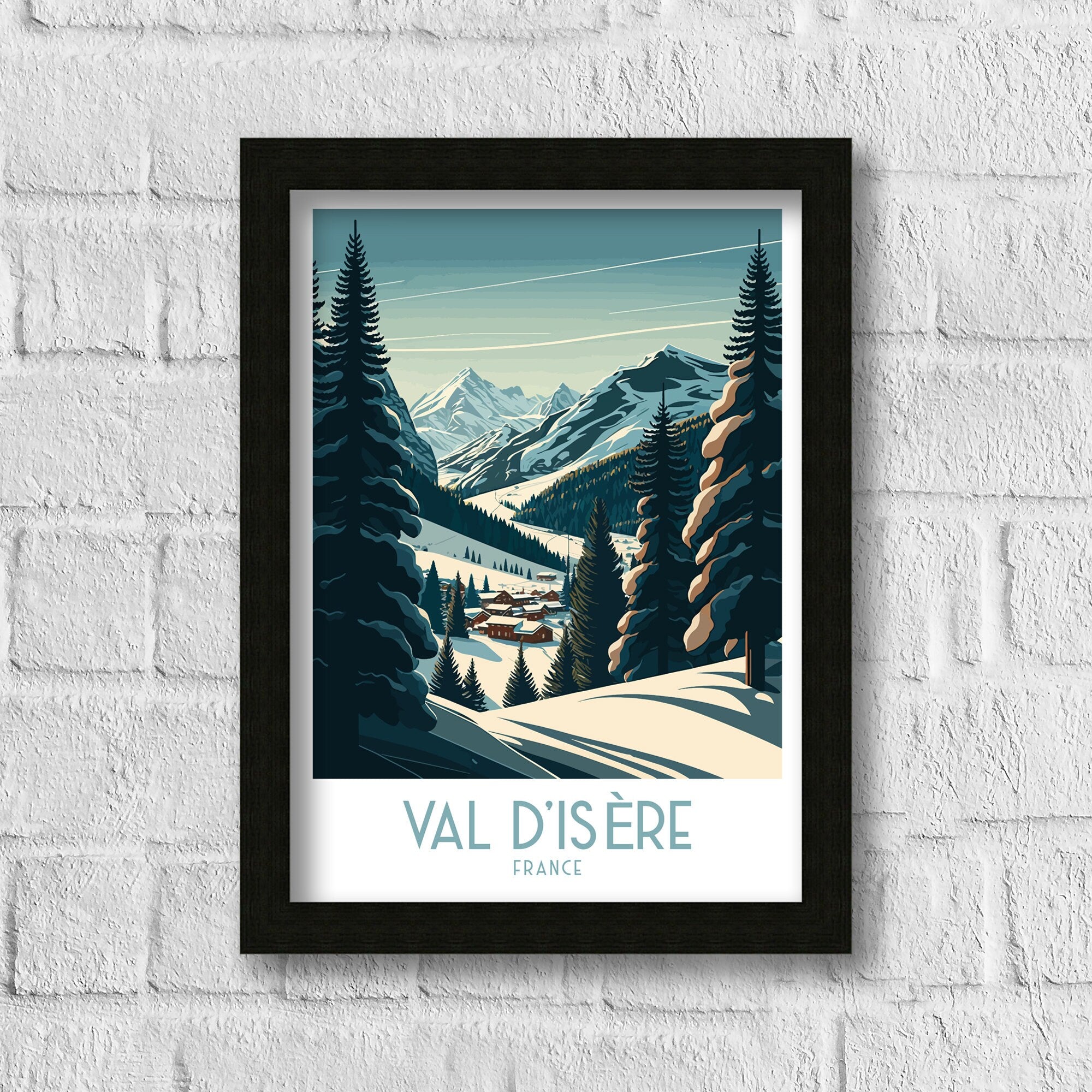 Val d'Isère Ski Poster | French Alps Travel Print