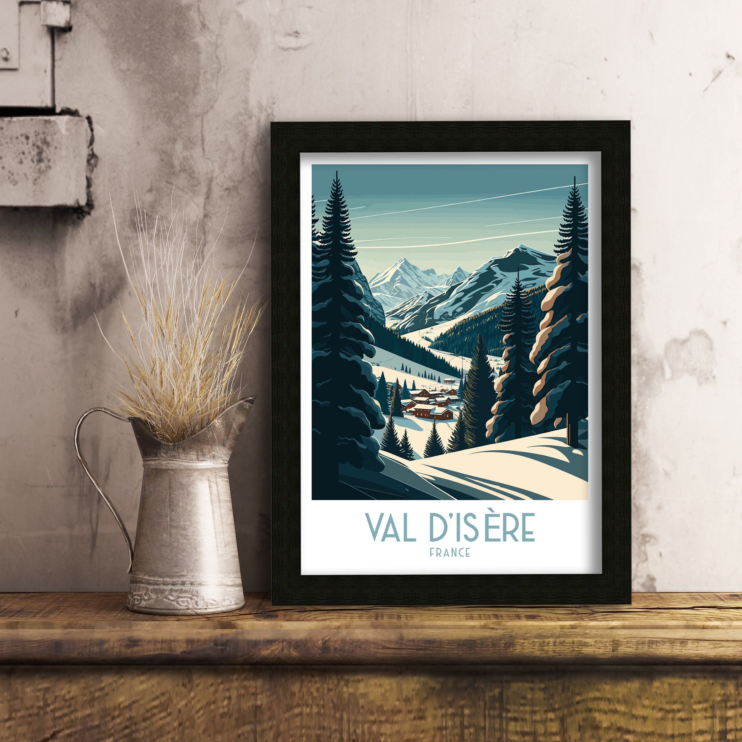 Val d'Isère Ski Poster | French Alps Travel Print