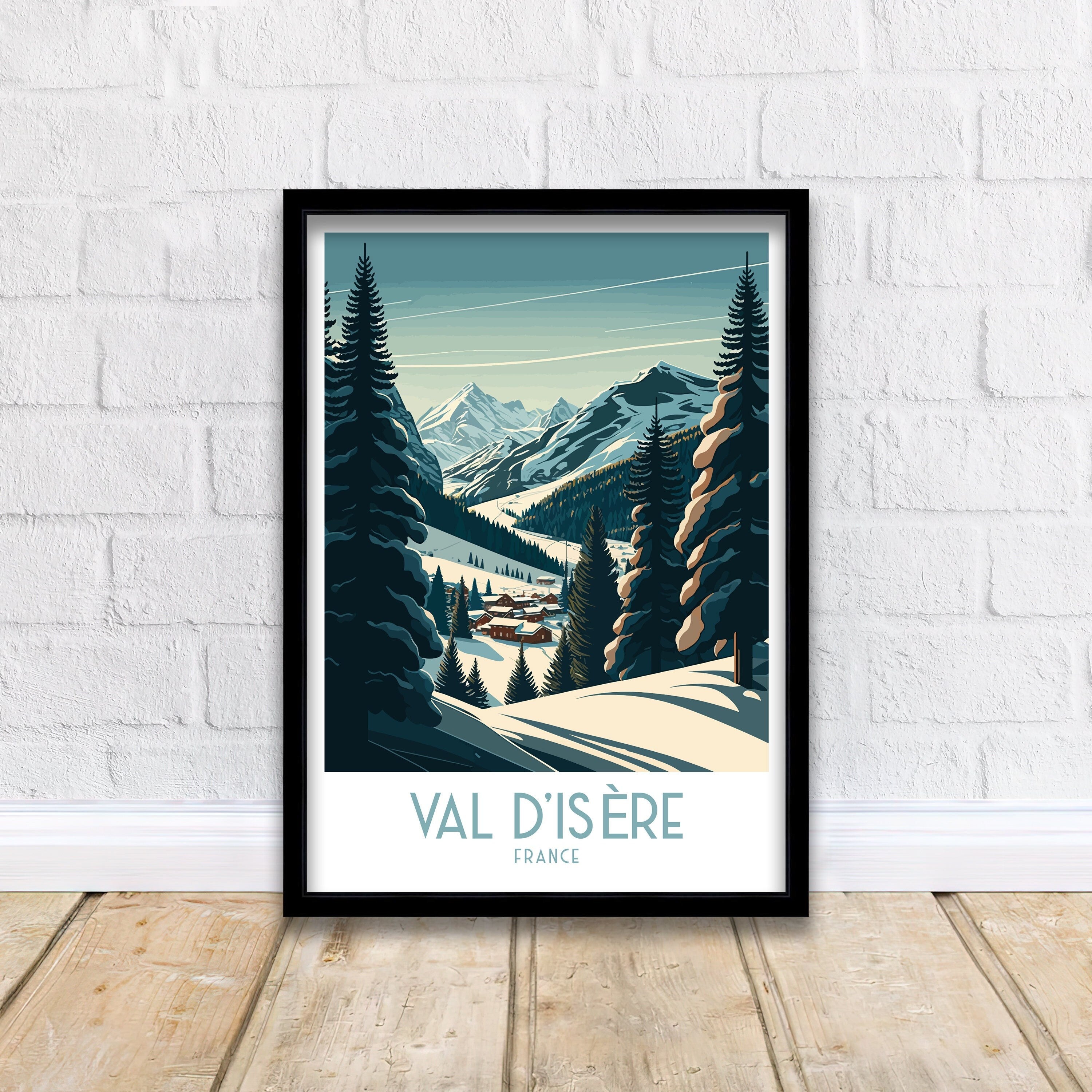 Val d'Isère Ski Poster | French Alps Travel Print
