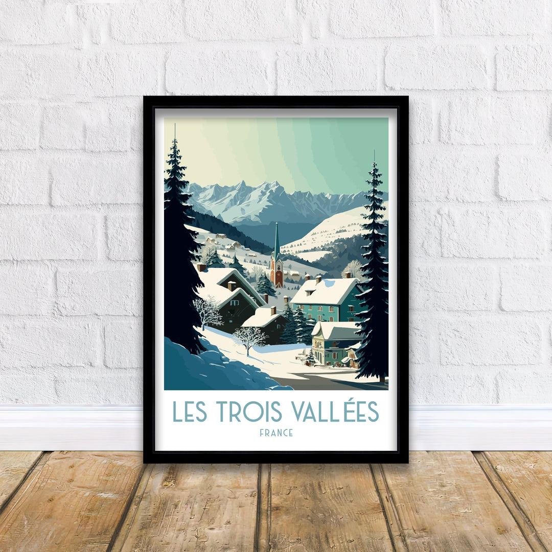 Les Trois Vallées Ski Poster