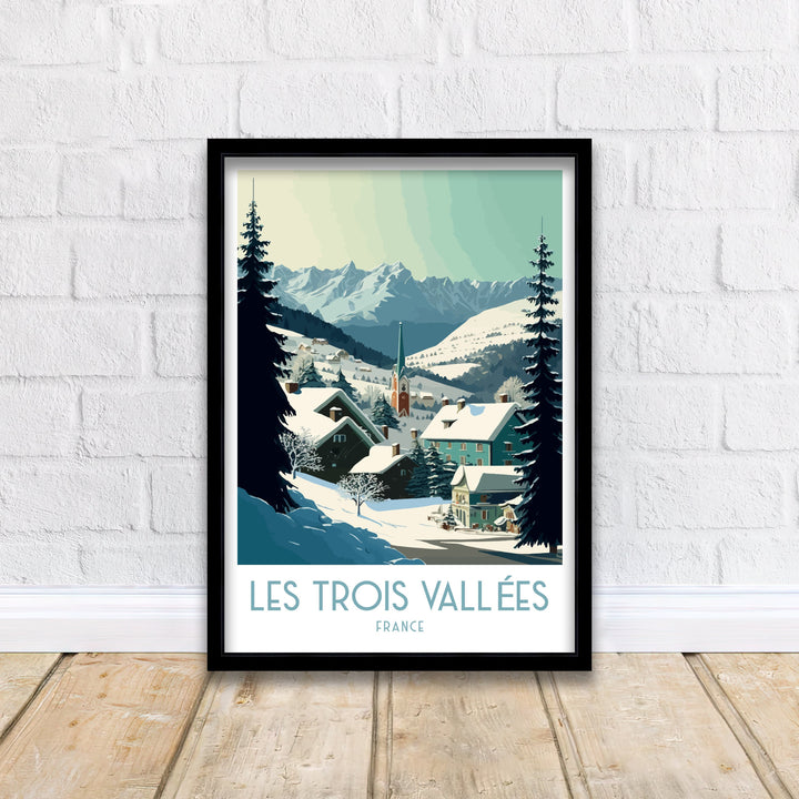 Les Trois Vallées Ski Poster