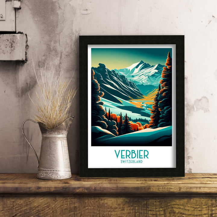 Verbier Ski Poster