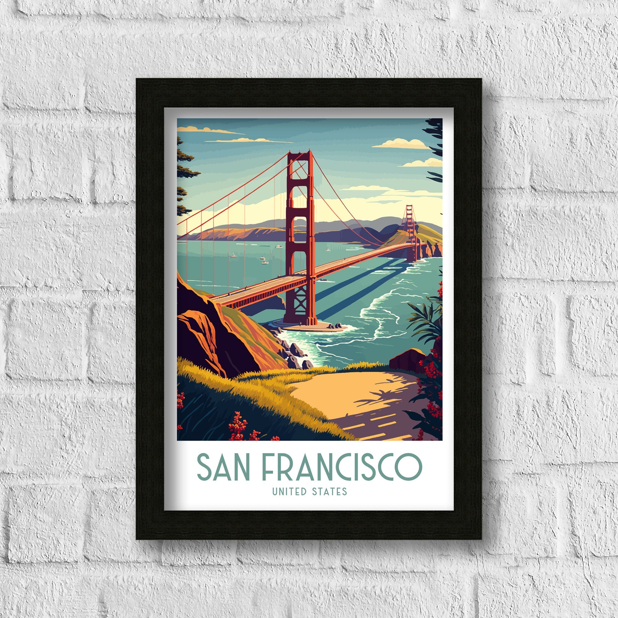 Golden Gate Bridge Art Print | San Francisco Travel Poster